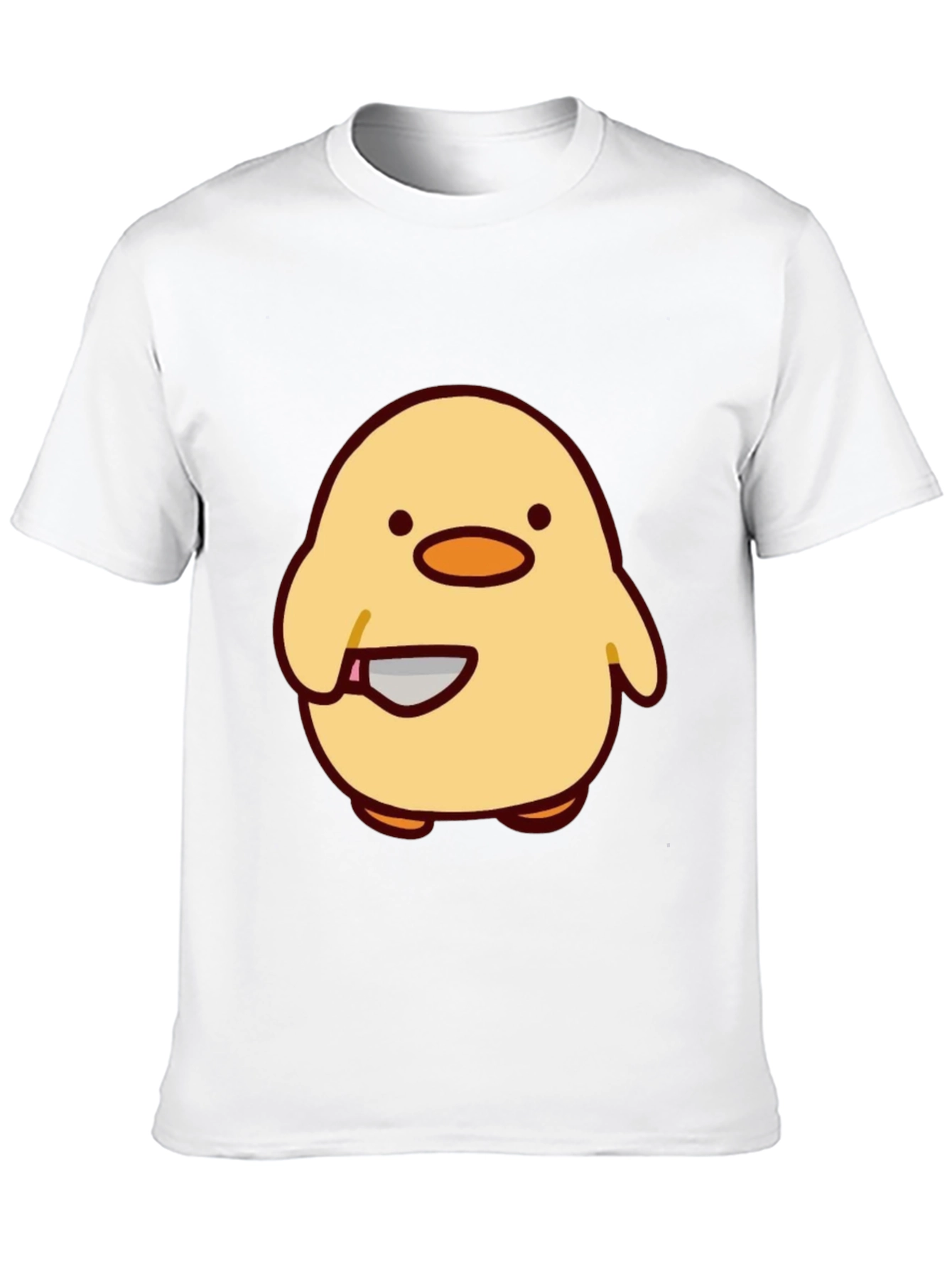 Cute Chick with Knife Graphic Tee - Black