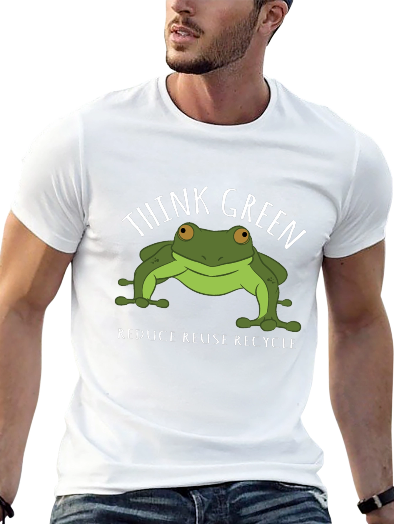 Think Green Frog Graphic T-Shirt