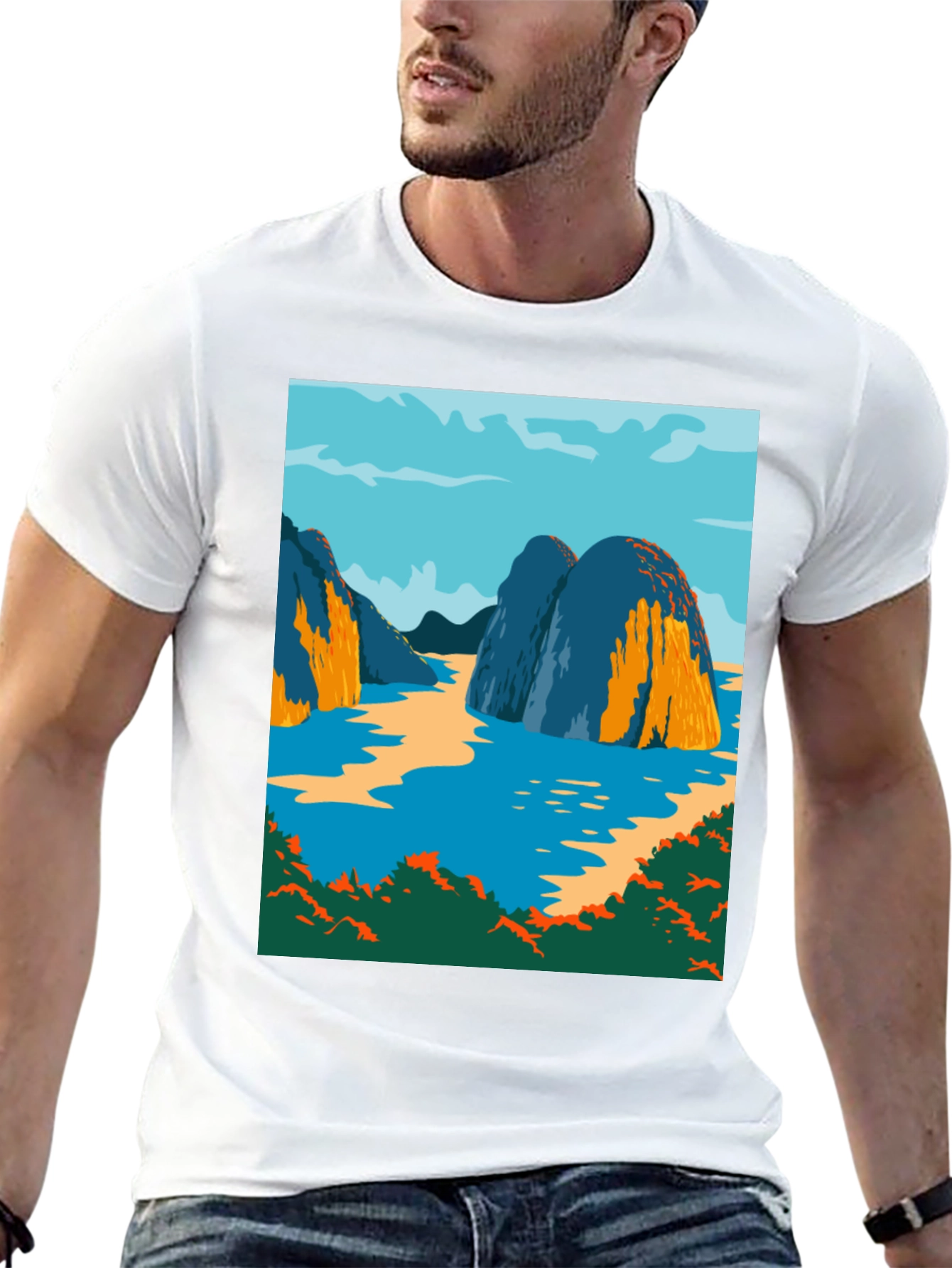 Scenic Islands Graphic Tee - Nature Inspired Design