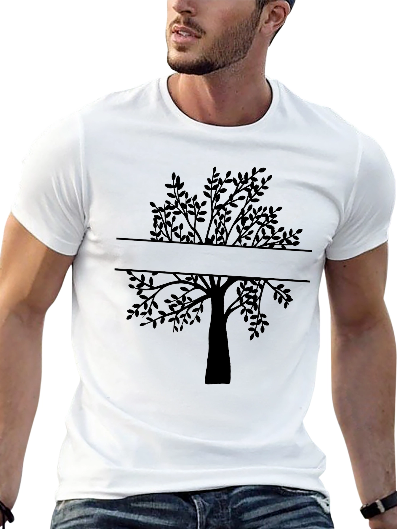 Black Tree Graphic Tee - Nature Inspired Casual Wear