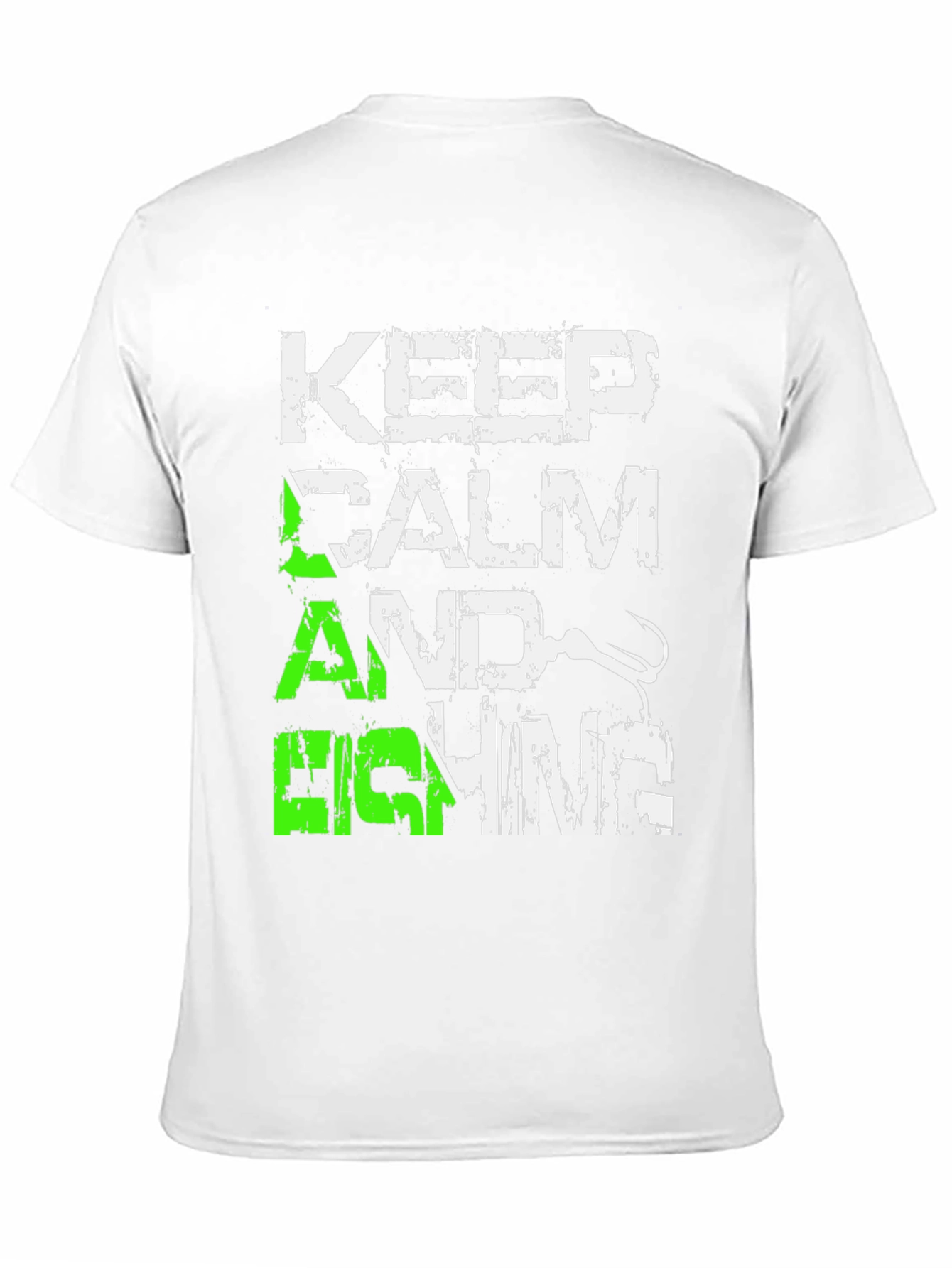 Keep Calm and Fishing Mens Black Graphic Tee