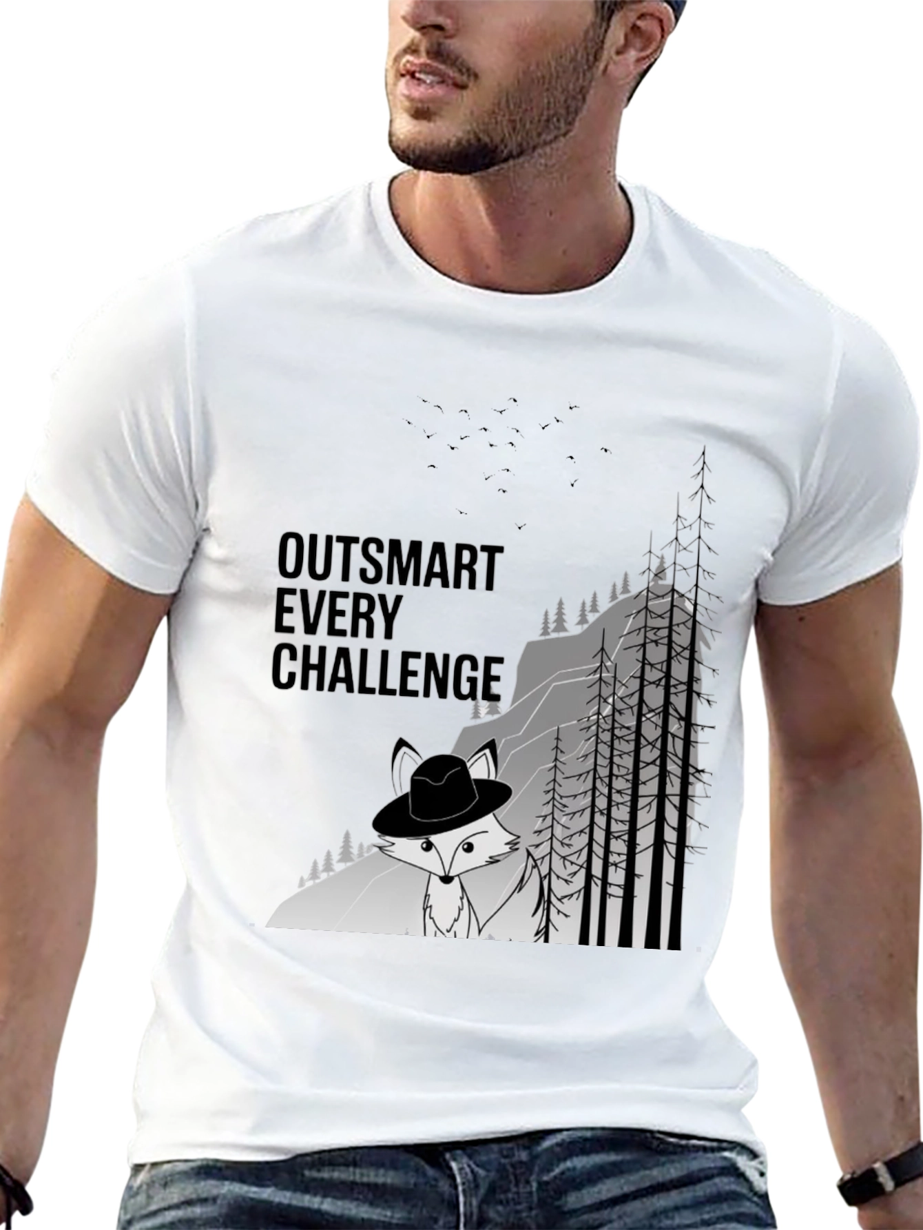 Outsmart Challenge Black Graphic Tee