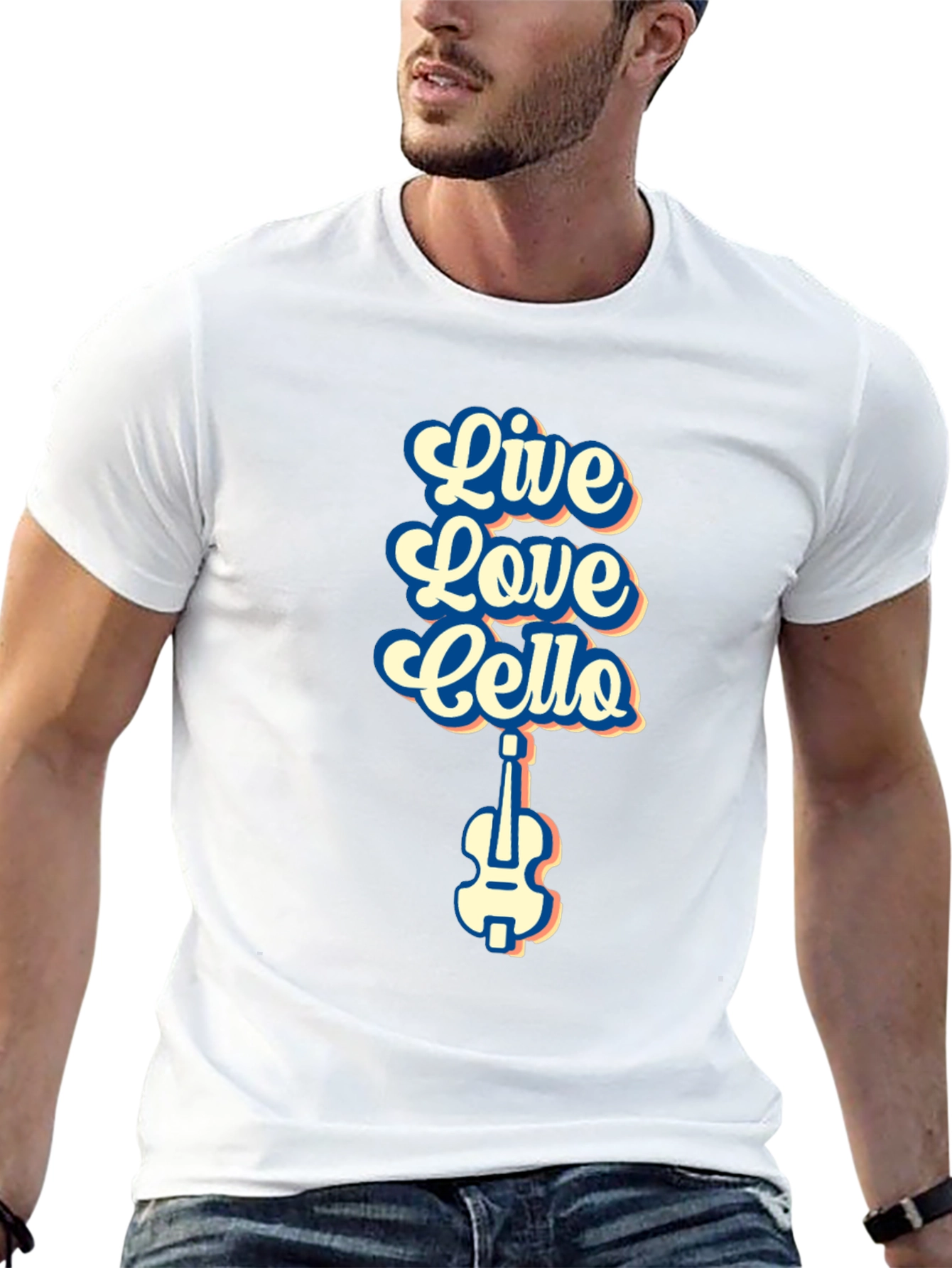 Live Love Cello Black Graphic T-Shirt