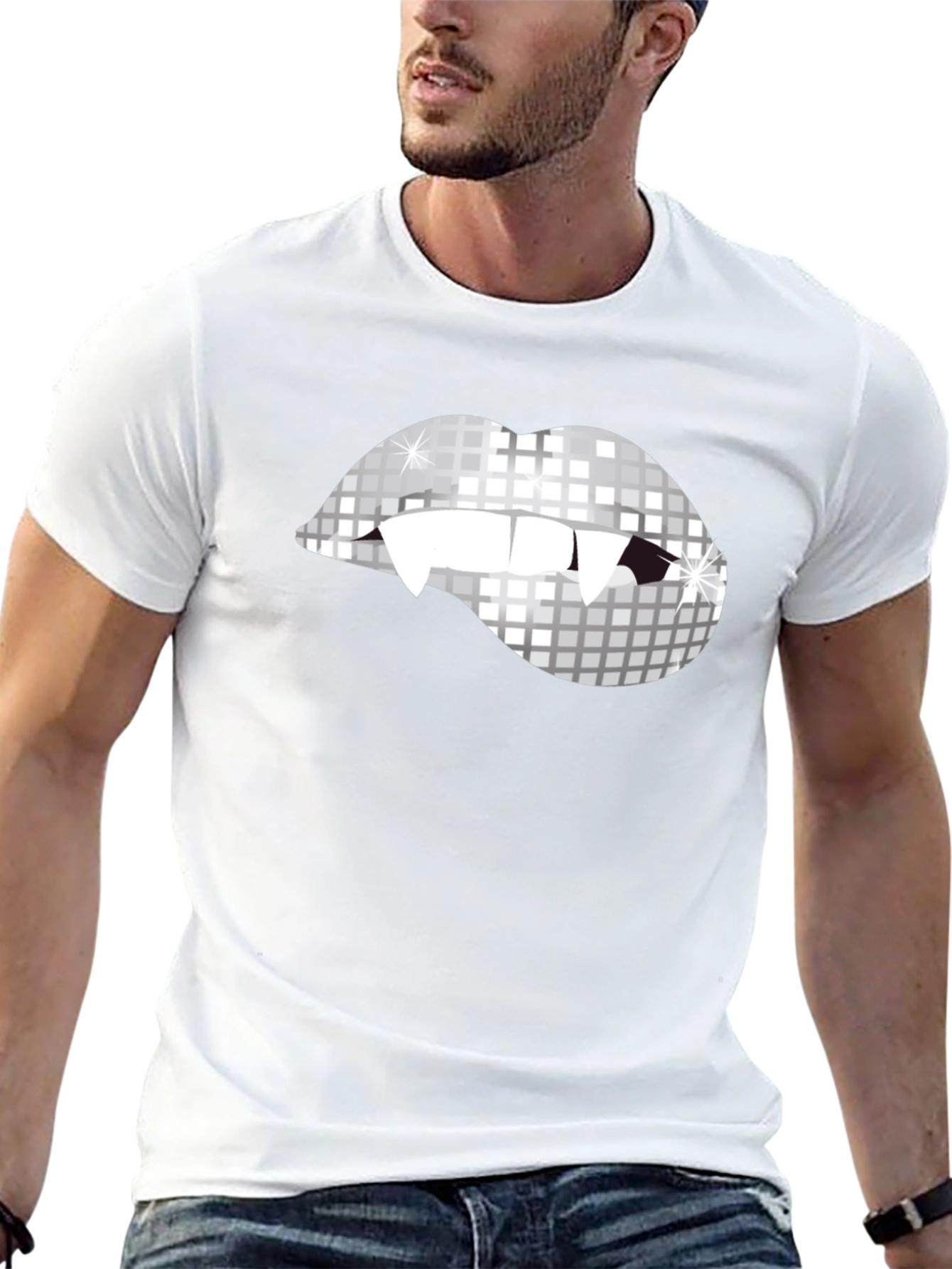 Vampire Disco Lips Graphic Tee - Halloween Party Ready!