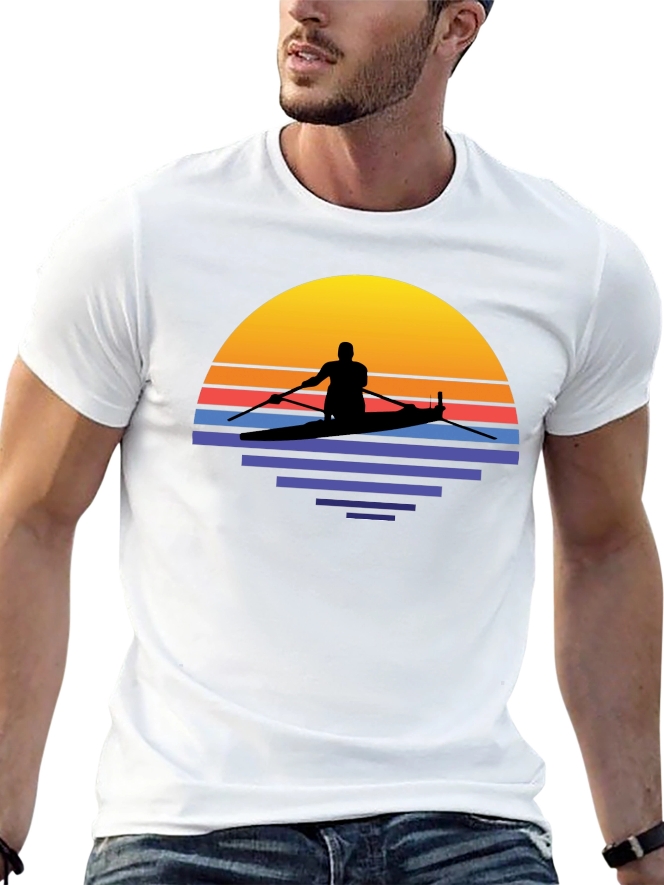 Sunset Kayak T-Shirt - Retro Style