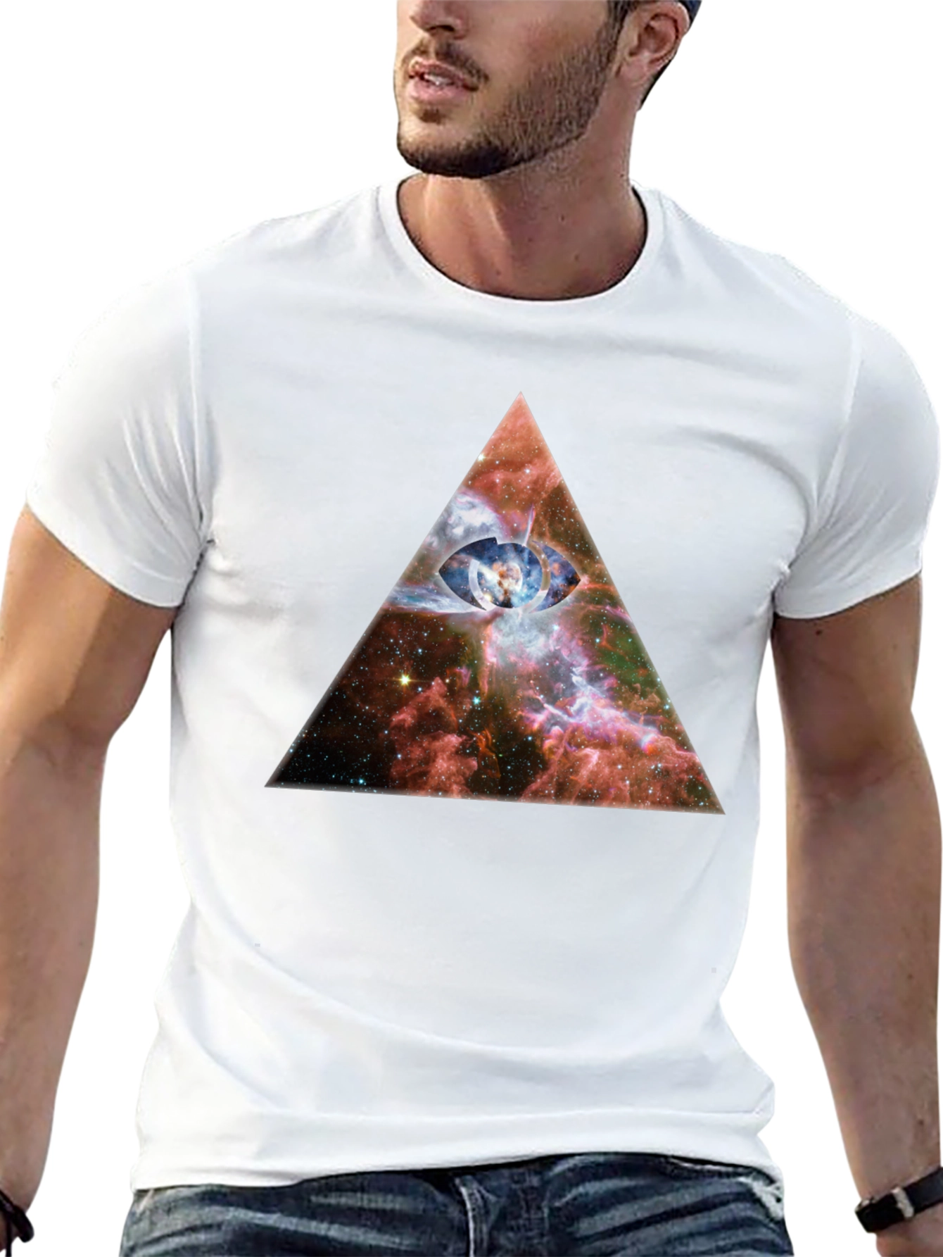 Cosmic Eye Pyramid Graphic T-Shirt