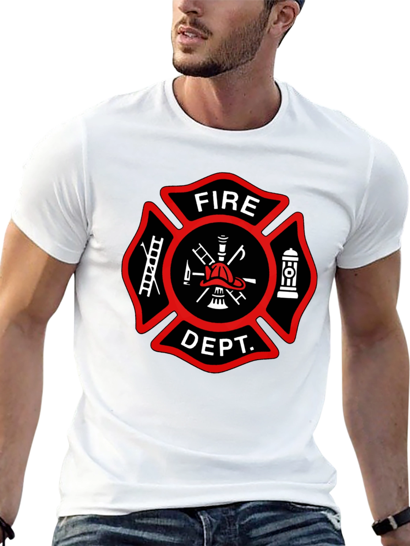 Fire Department T-Shirt Maltese Cross Design