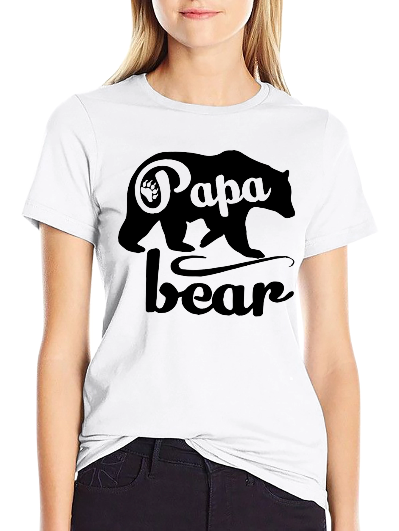 Papa Bear Graphic Tee - Black