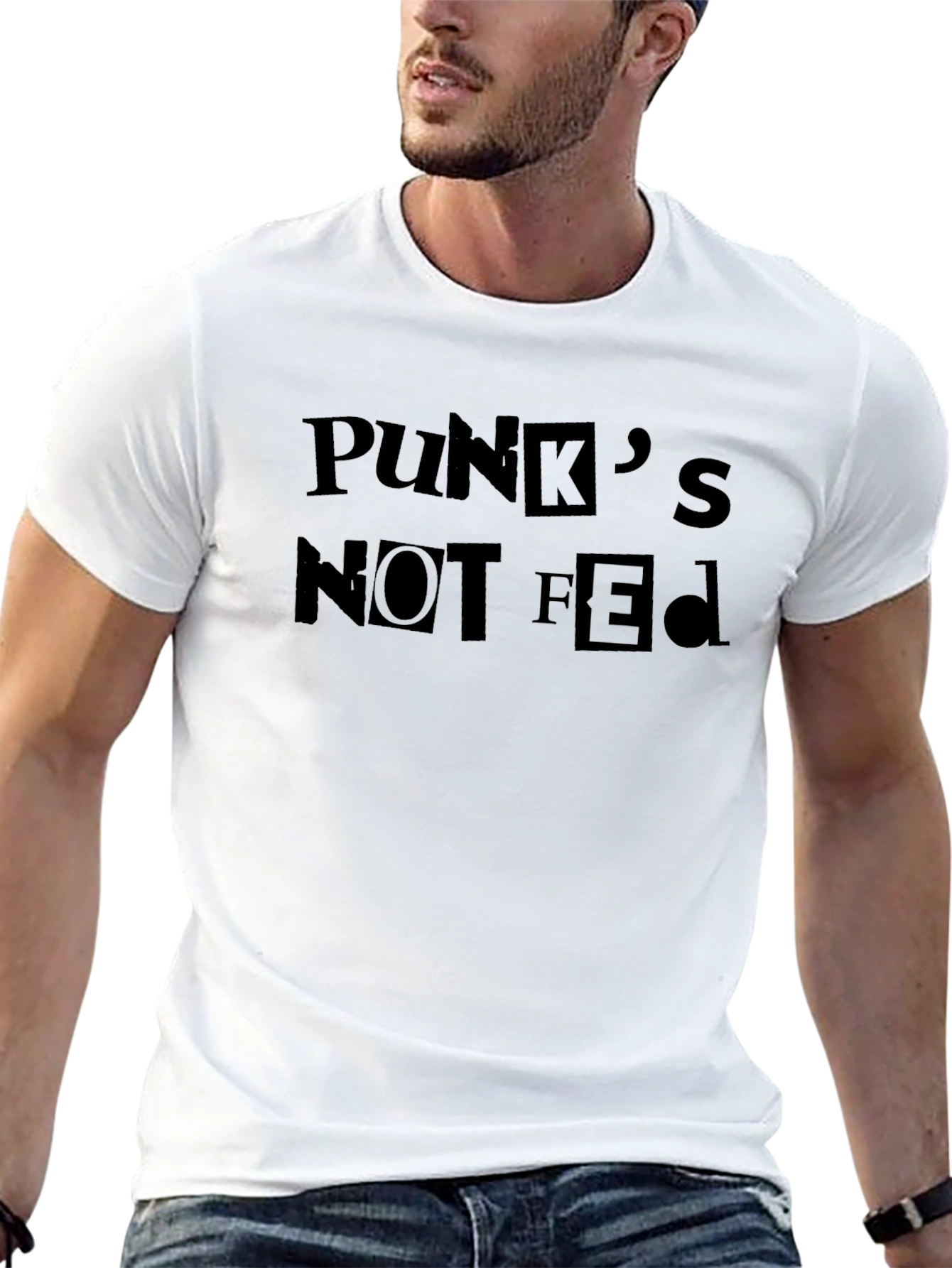 Punks Not Fed Graphic Black T-Shirt