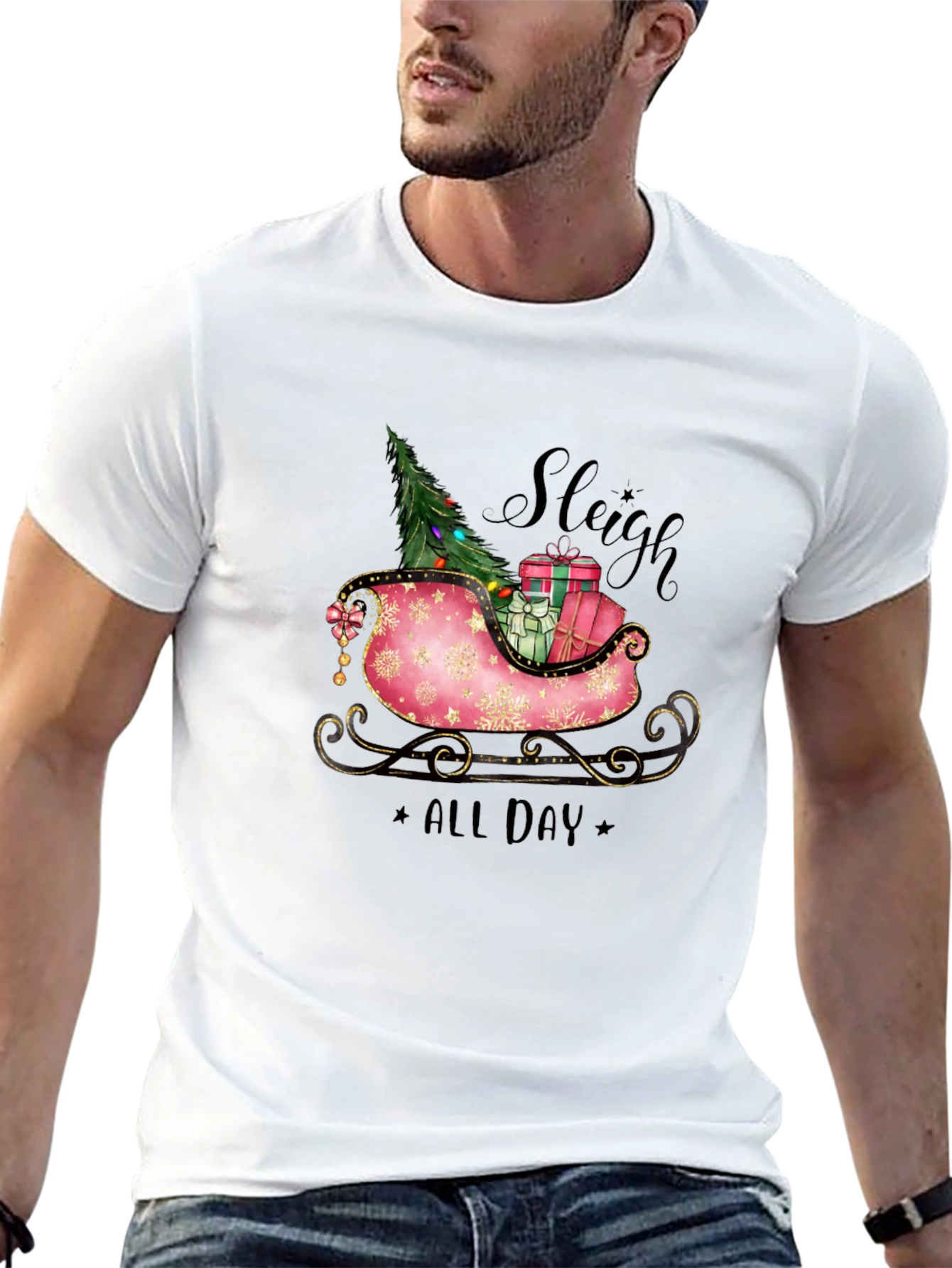 Sleigh All Day Christmas T-Shirt - Holiday Festive Wear