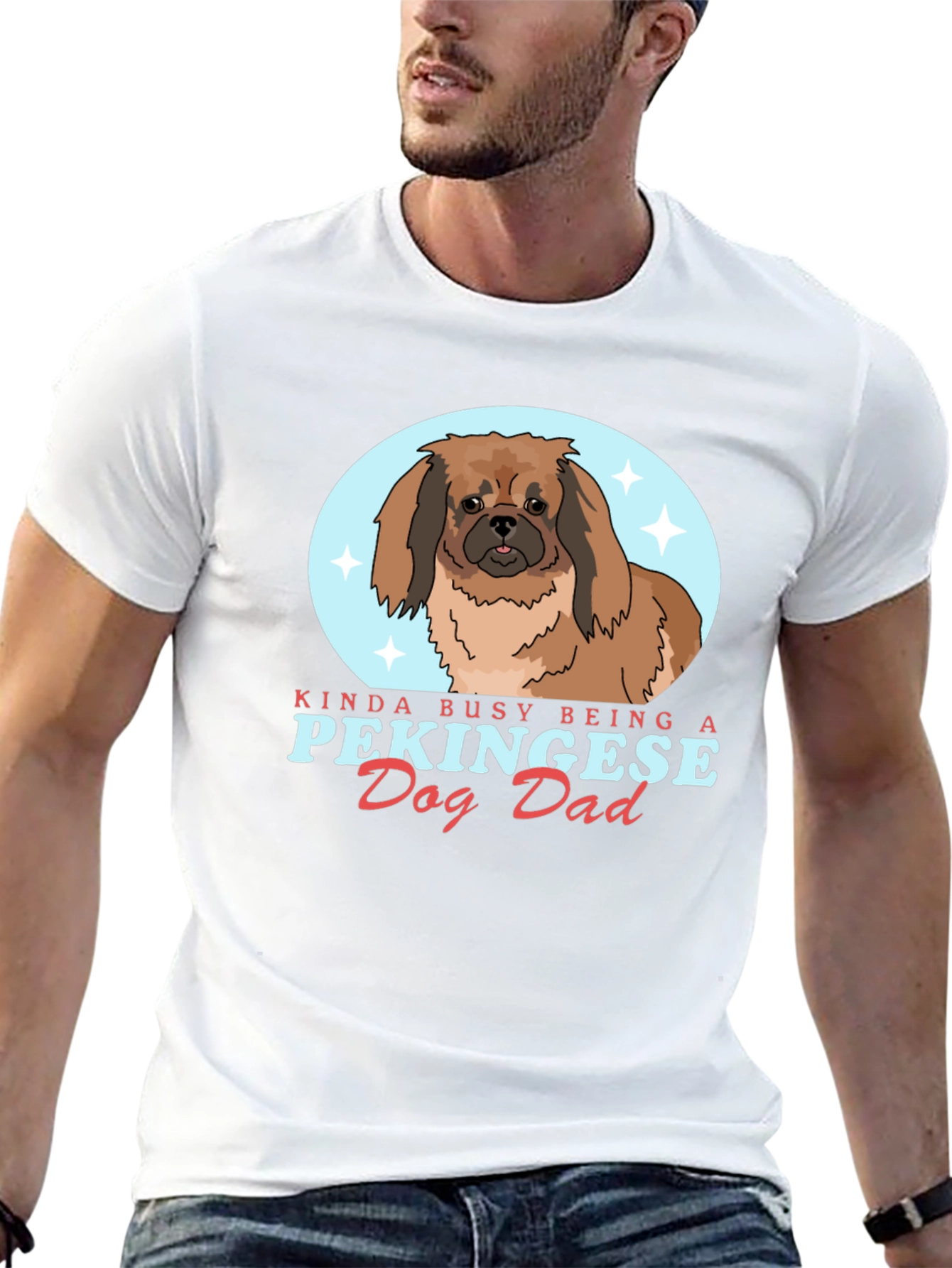 Pekingese Dog Dad Graphic T-Shirt