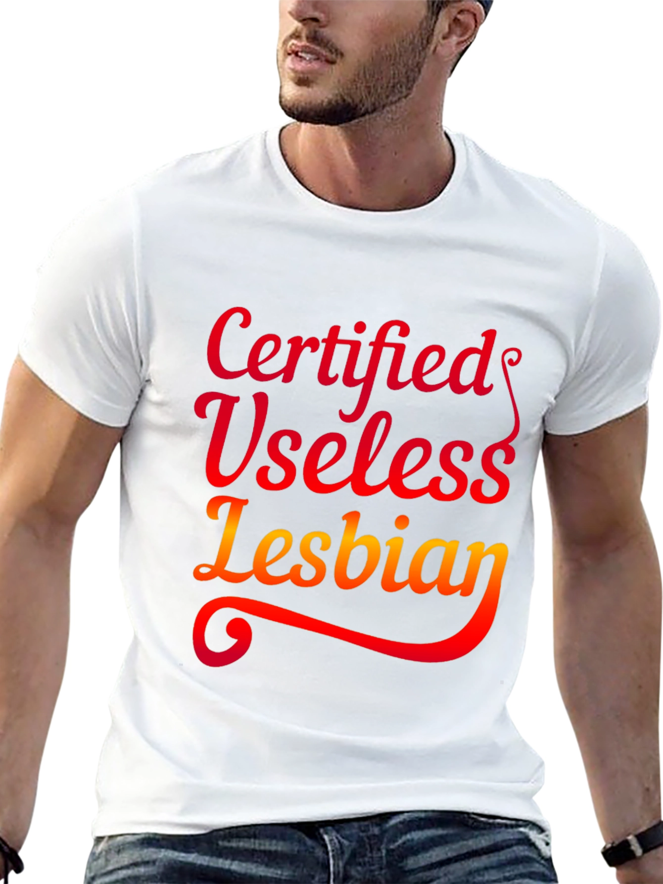 Certified Useless Lesbian Graphic Tee - Black T-Shirt