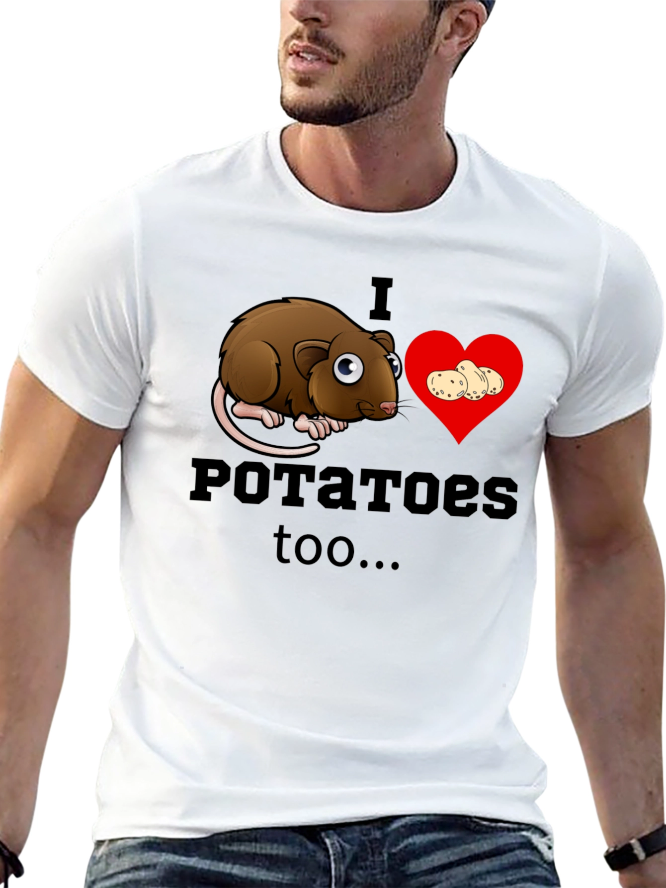 I Love Potatoes Rat T-Shirt