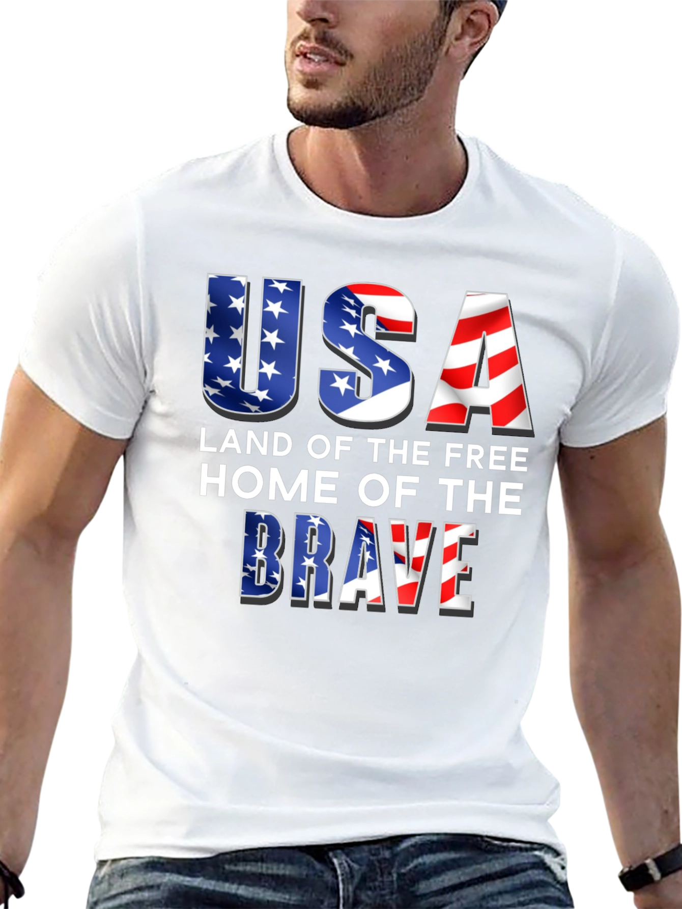USA Land of the Free Patriotic T-Shirt