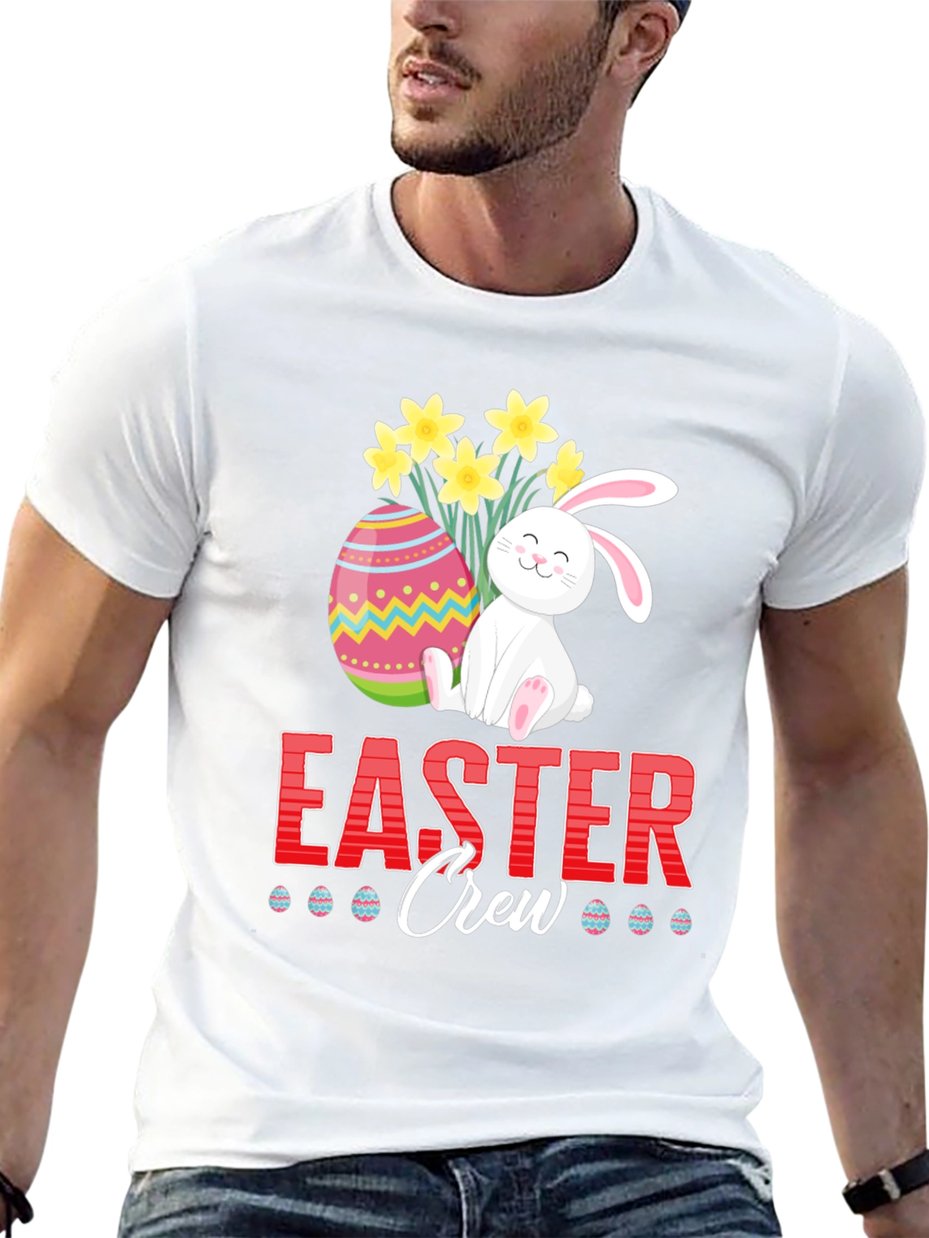 Easter Crew T-Shirt - Bunny & Egg Graphic Tee