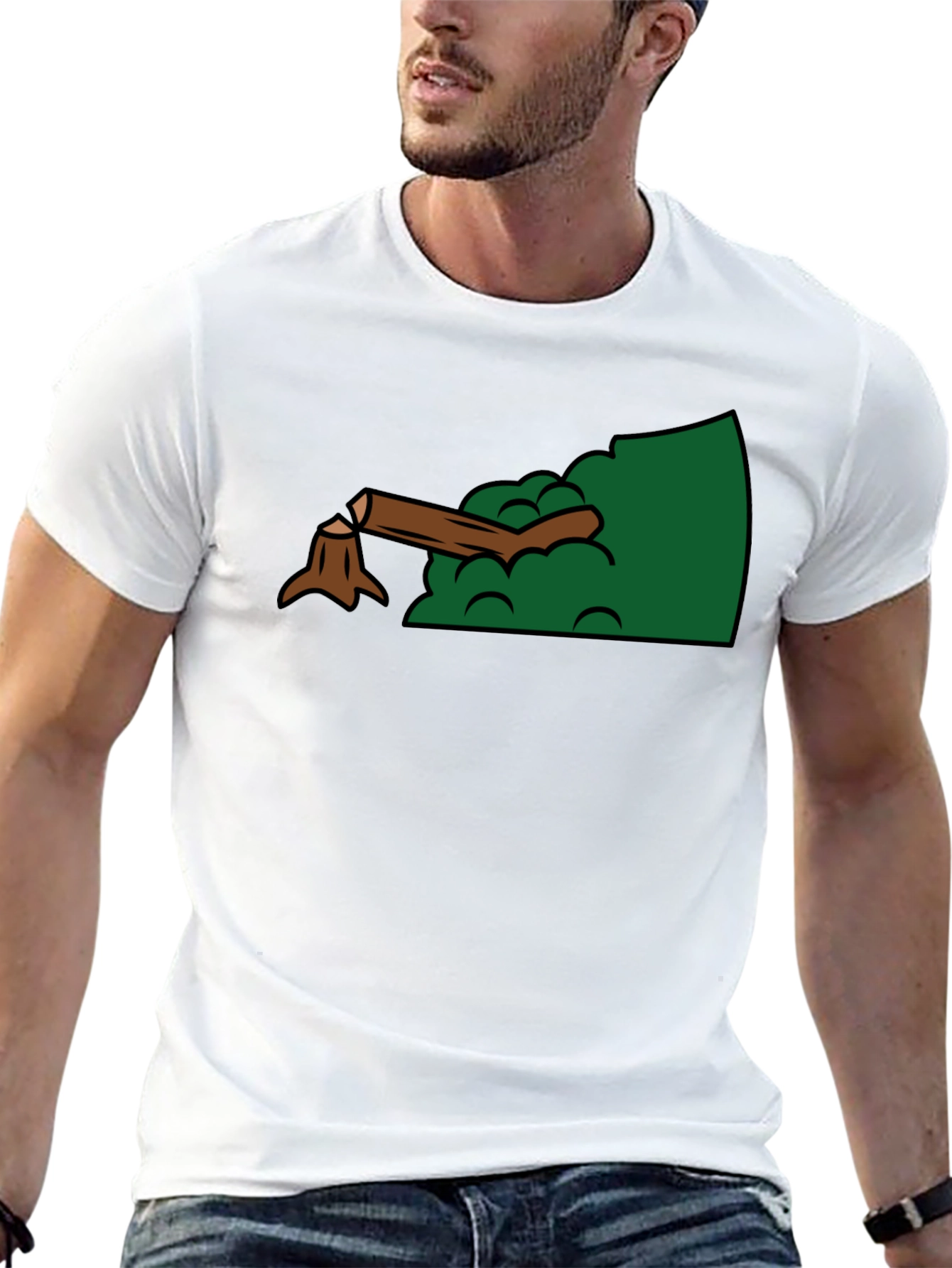 Funny Lumberjack Tree Stump Graphic T-Shirt