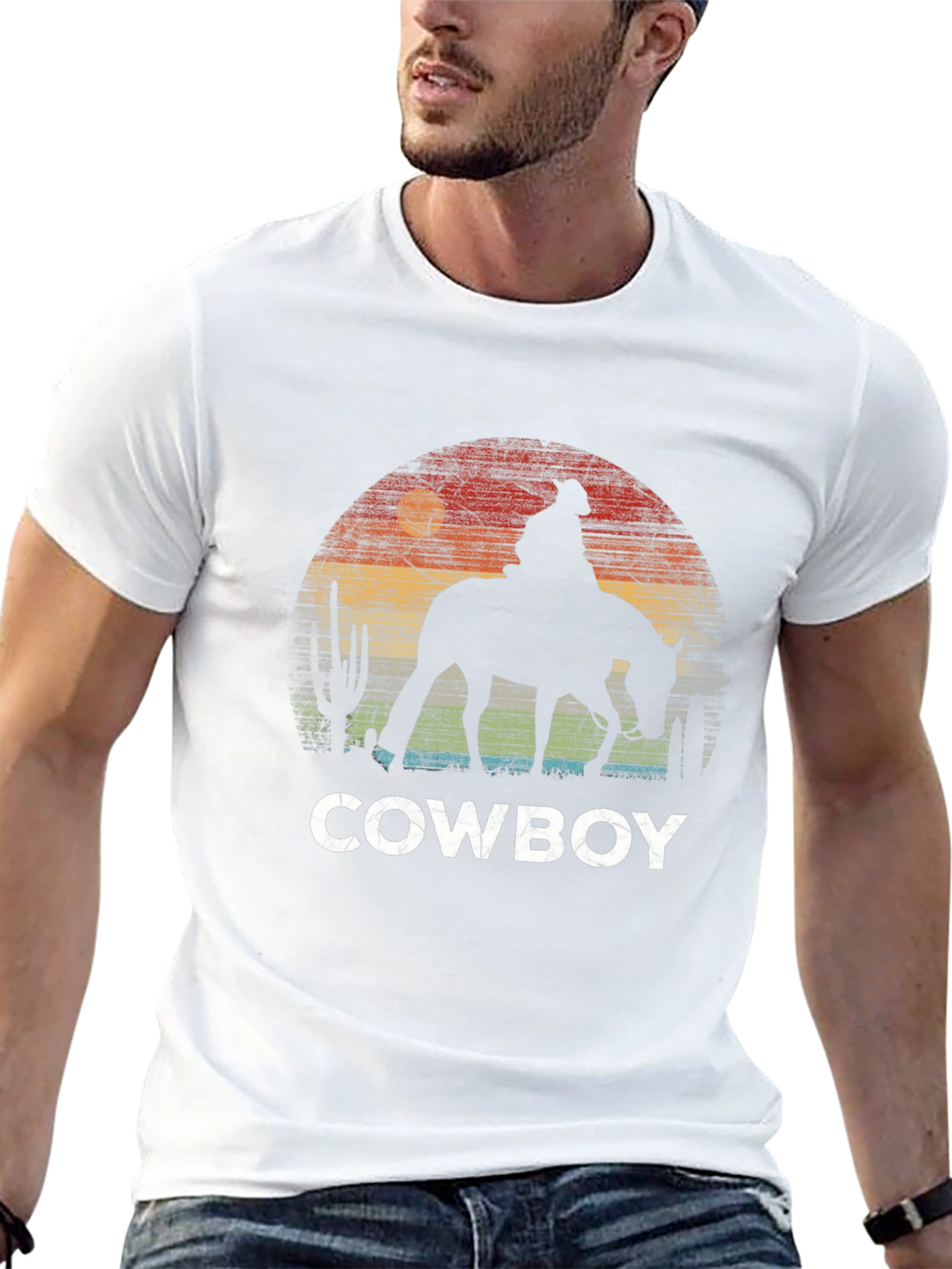 Cowboy Sunset Graphic T-Shirt - Western Style Tee