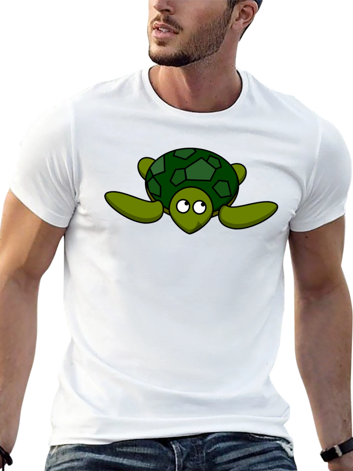 Cute Turtle Graphic Black T-Shirt