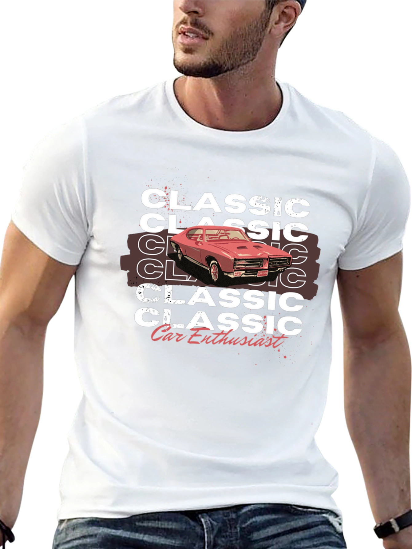 Classic Car Enthusiast Graphic Tee - Black