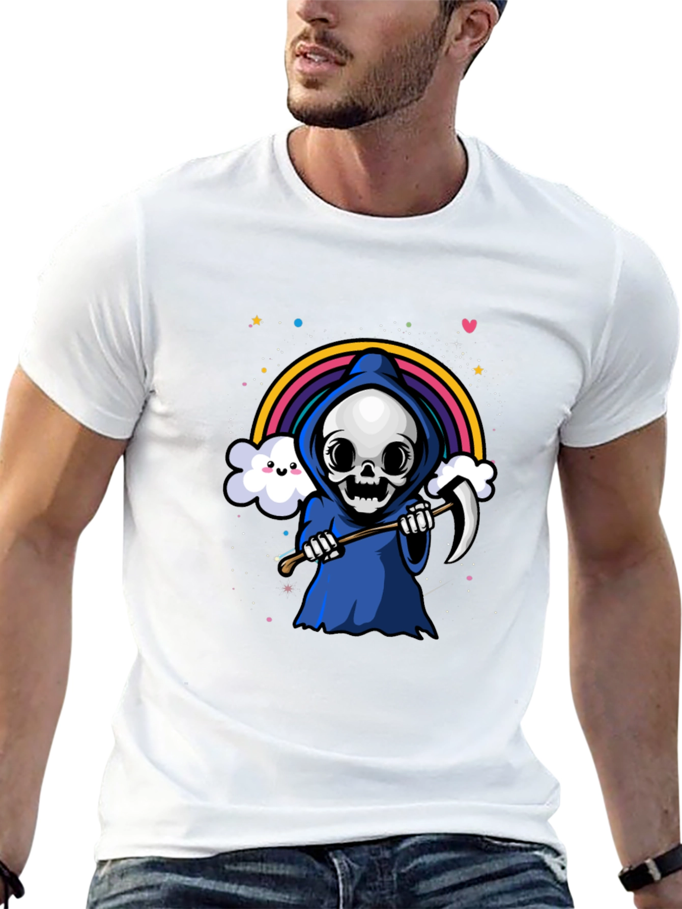 Kawaii Grim Reaper Rainbow T-Shirt