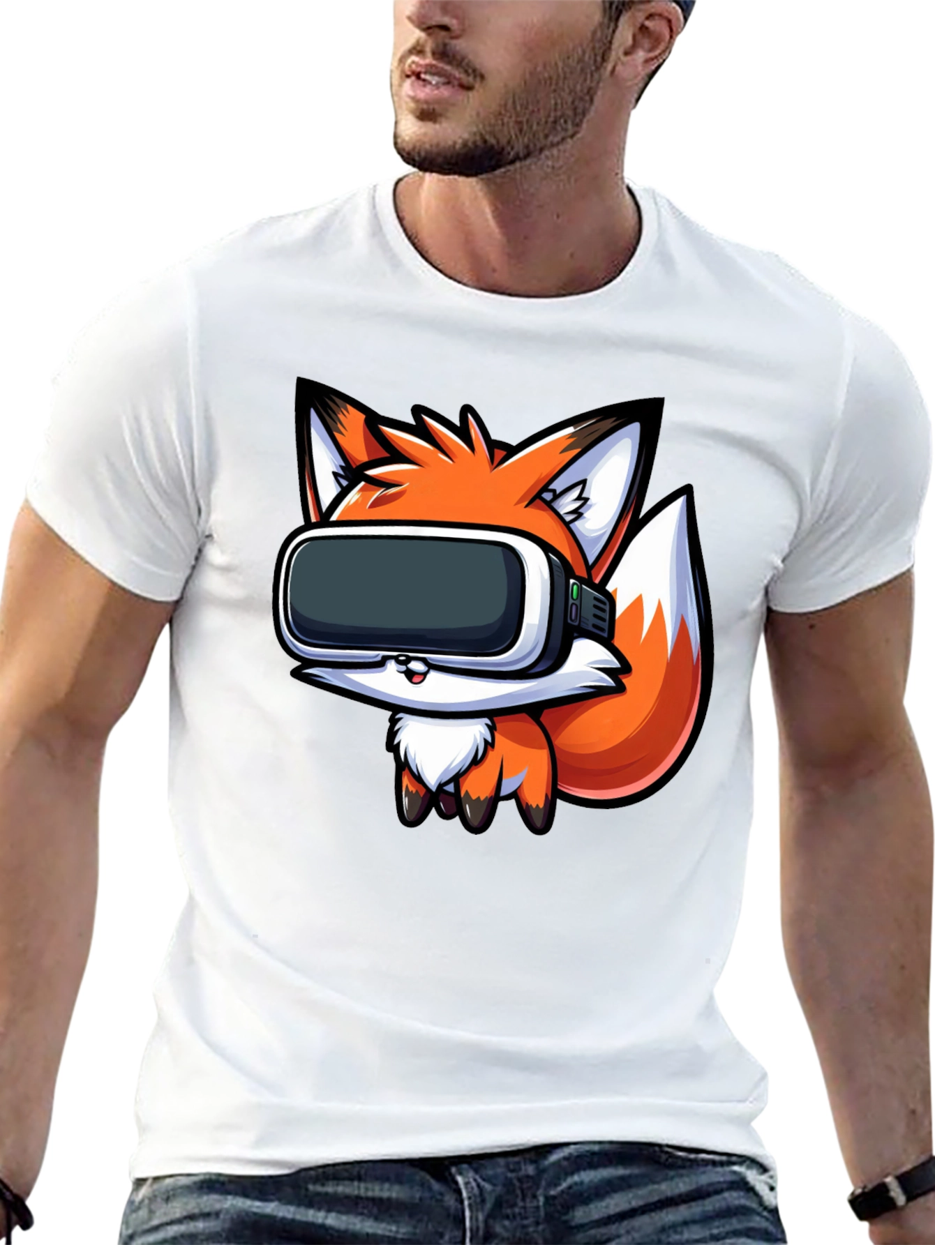 VR Fox Black T-Shirt - Gamer Style