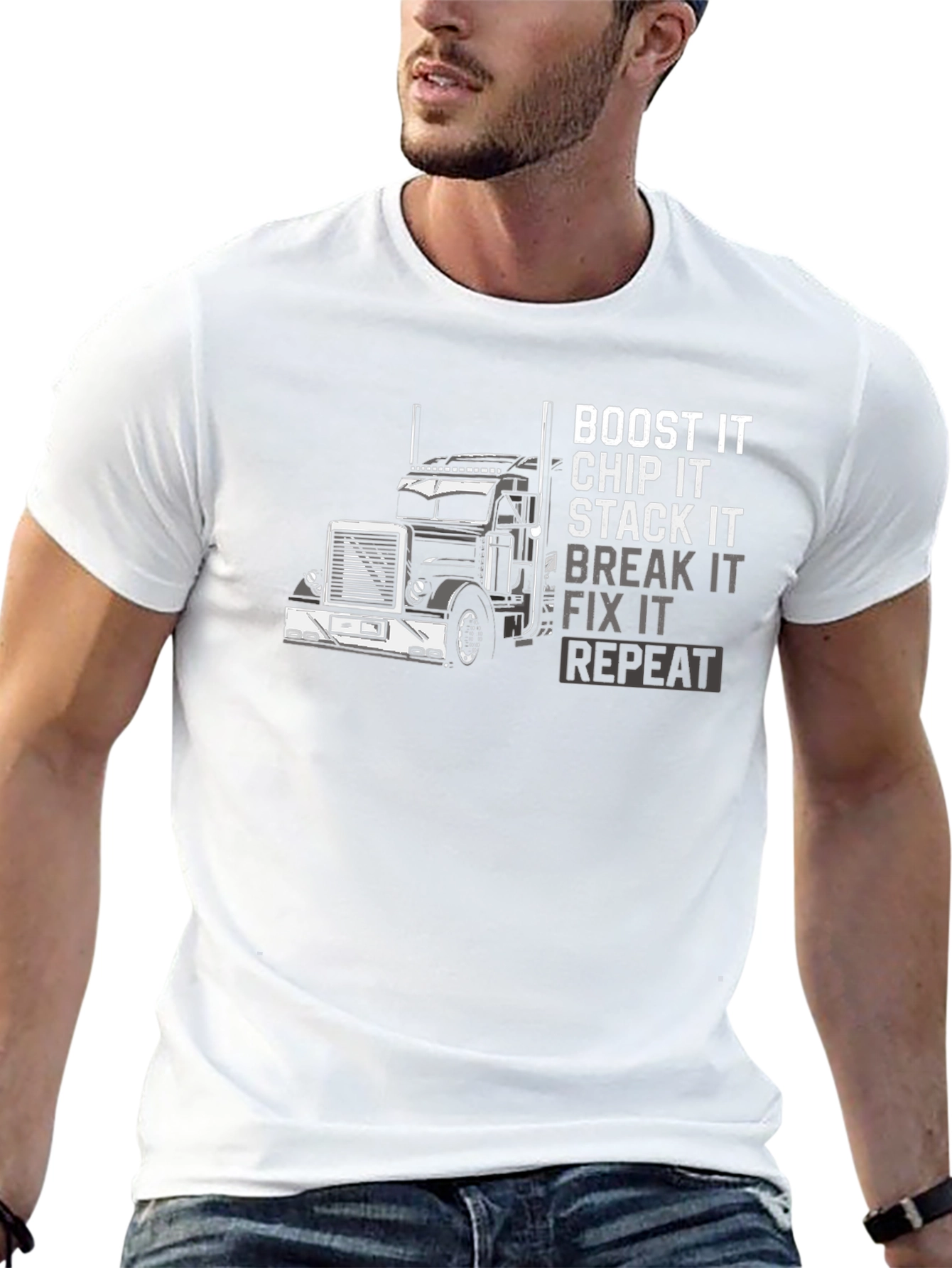 Boost It Chip It Trucker T-Shirt