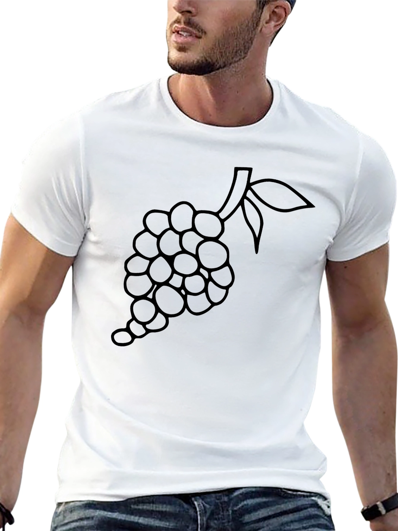 Grapes Graphic Black T-Shirt - Stylish Fruit Design