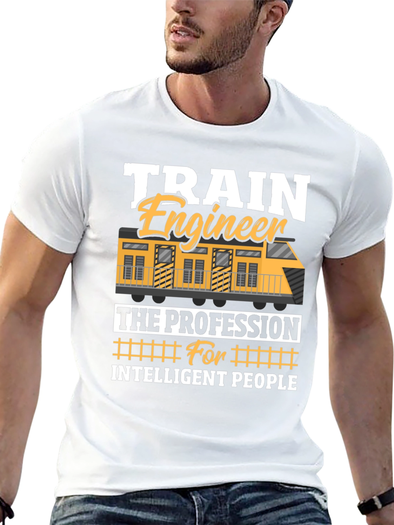 Train Engineer Intelligent People Black T-Shirt