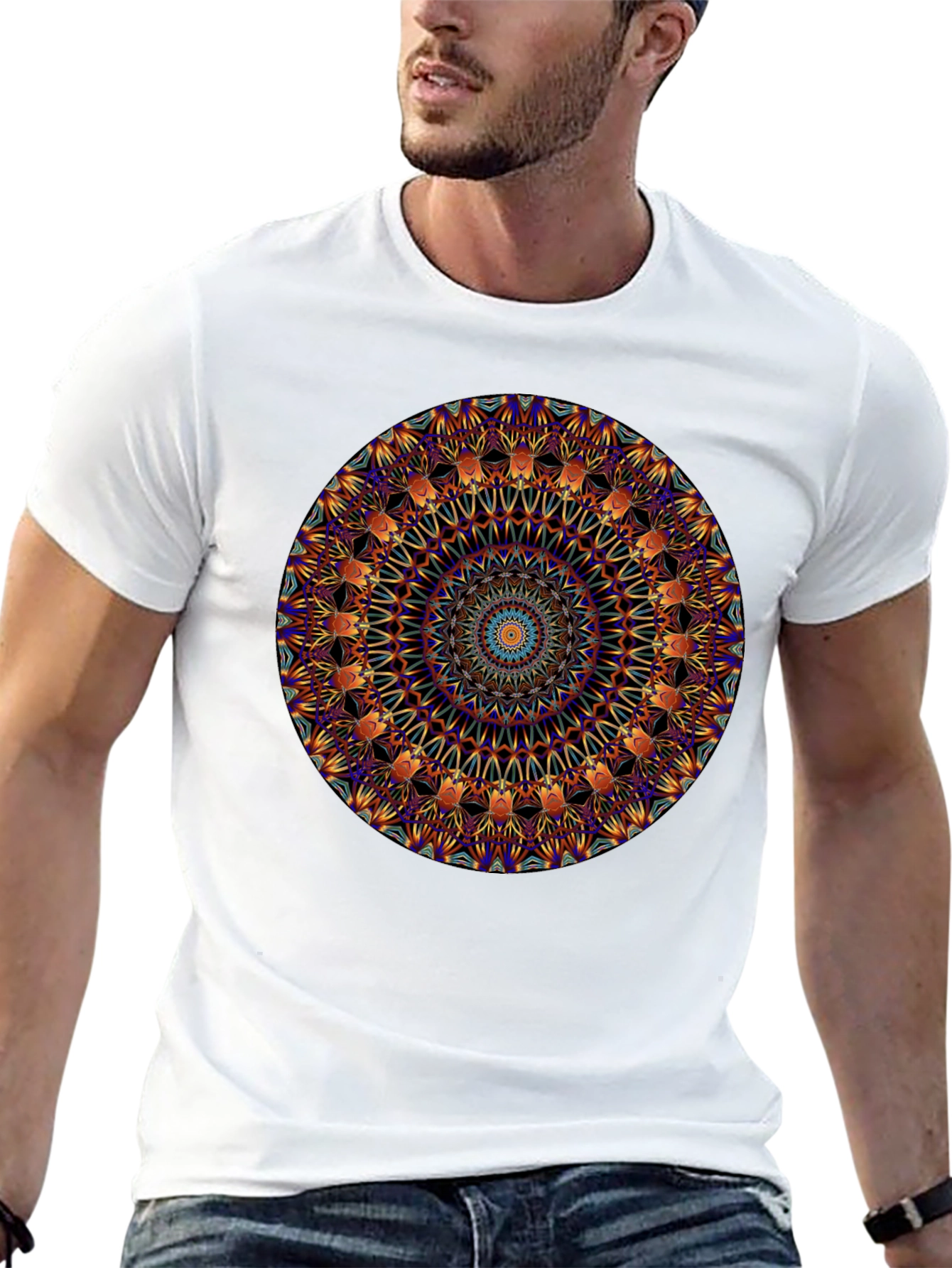 Mandala Graphic Print Black T-Shirt