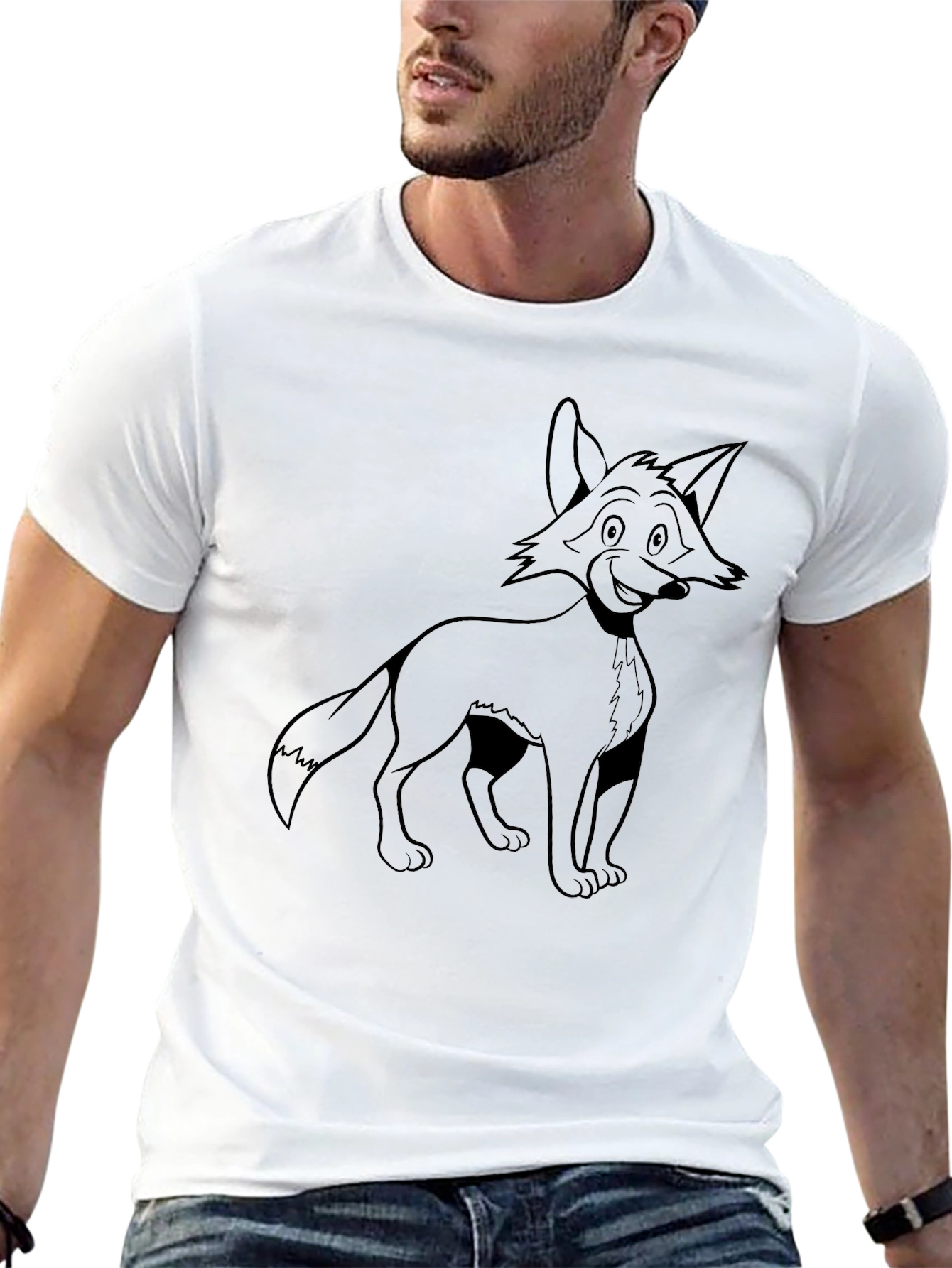 Fox Graphic Tee - Black Casual T-Shirt