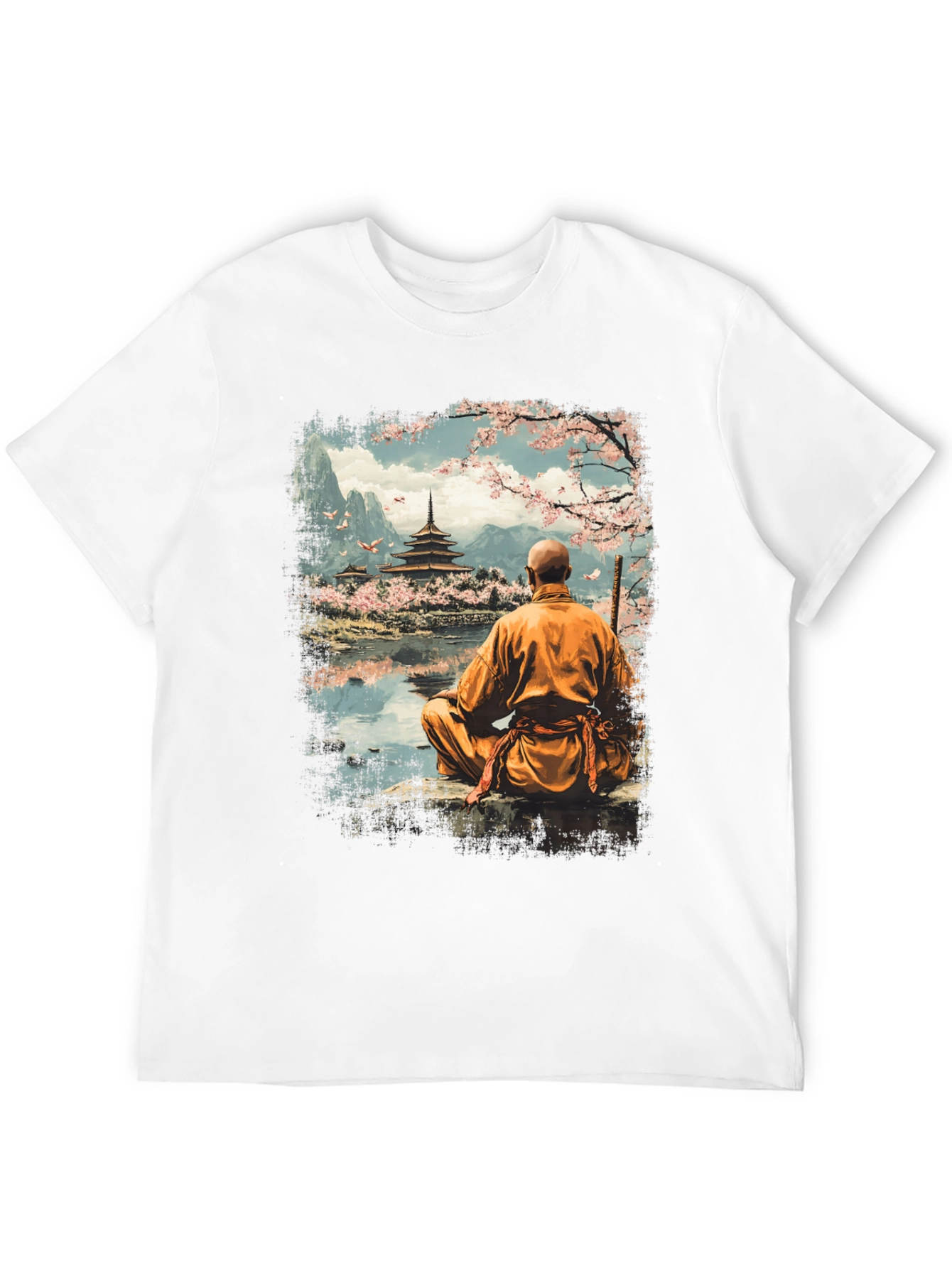 Zen Monk T-Shirt - Japanese Temple Design