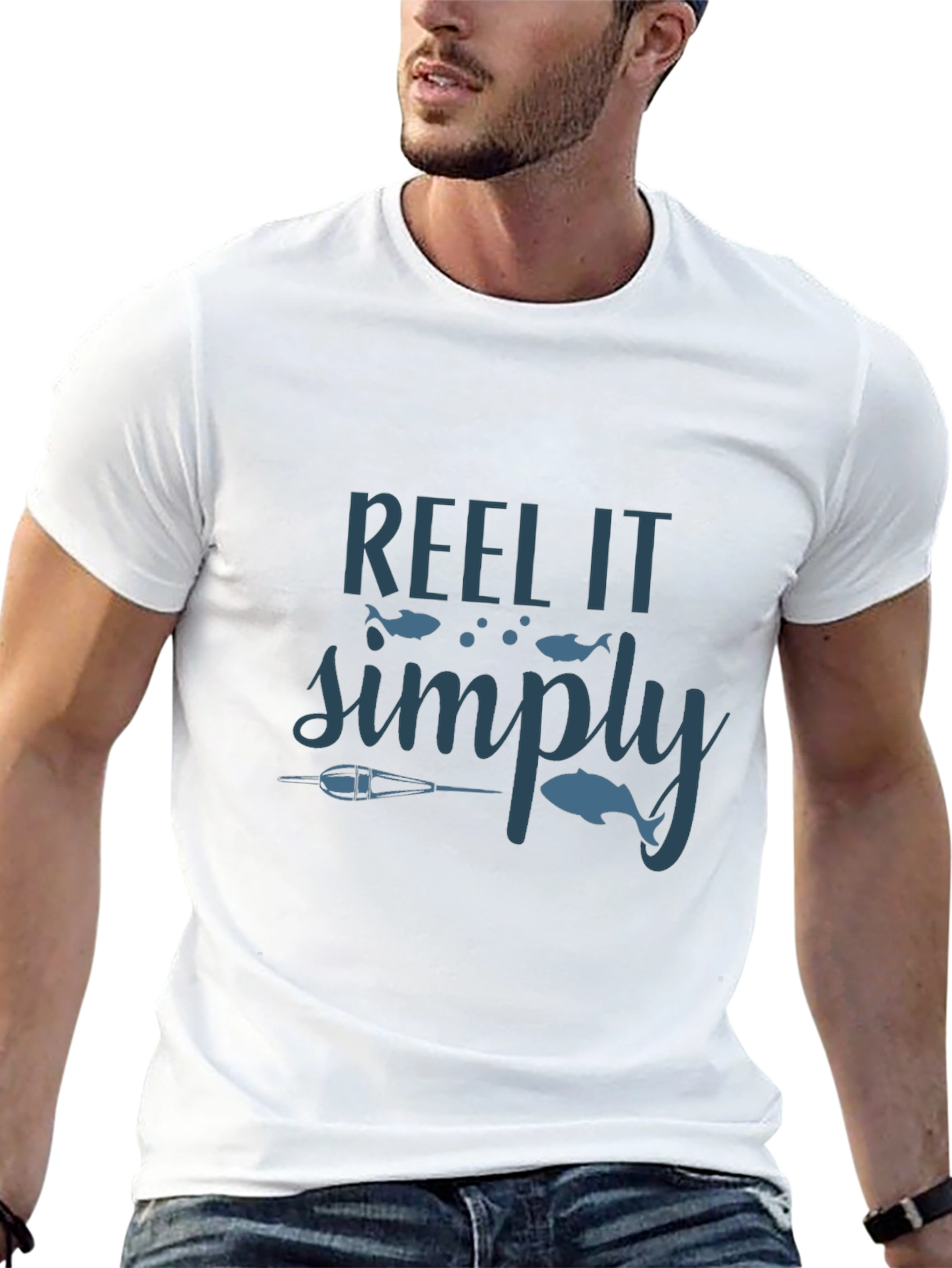 Reel It Simply Fishing Graphic Tee - Black