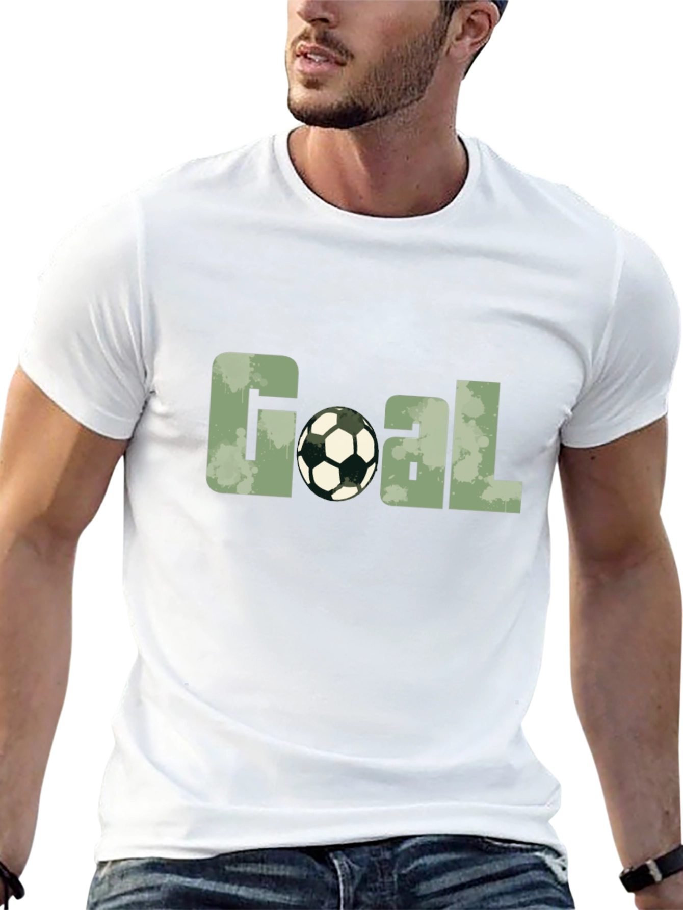 Goal Soccer Ball Graphic Black T-Shirt