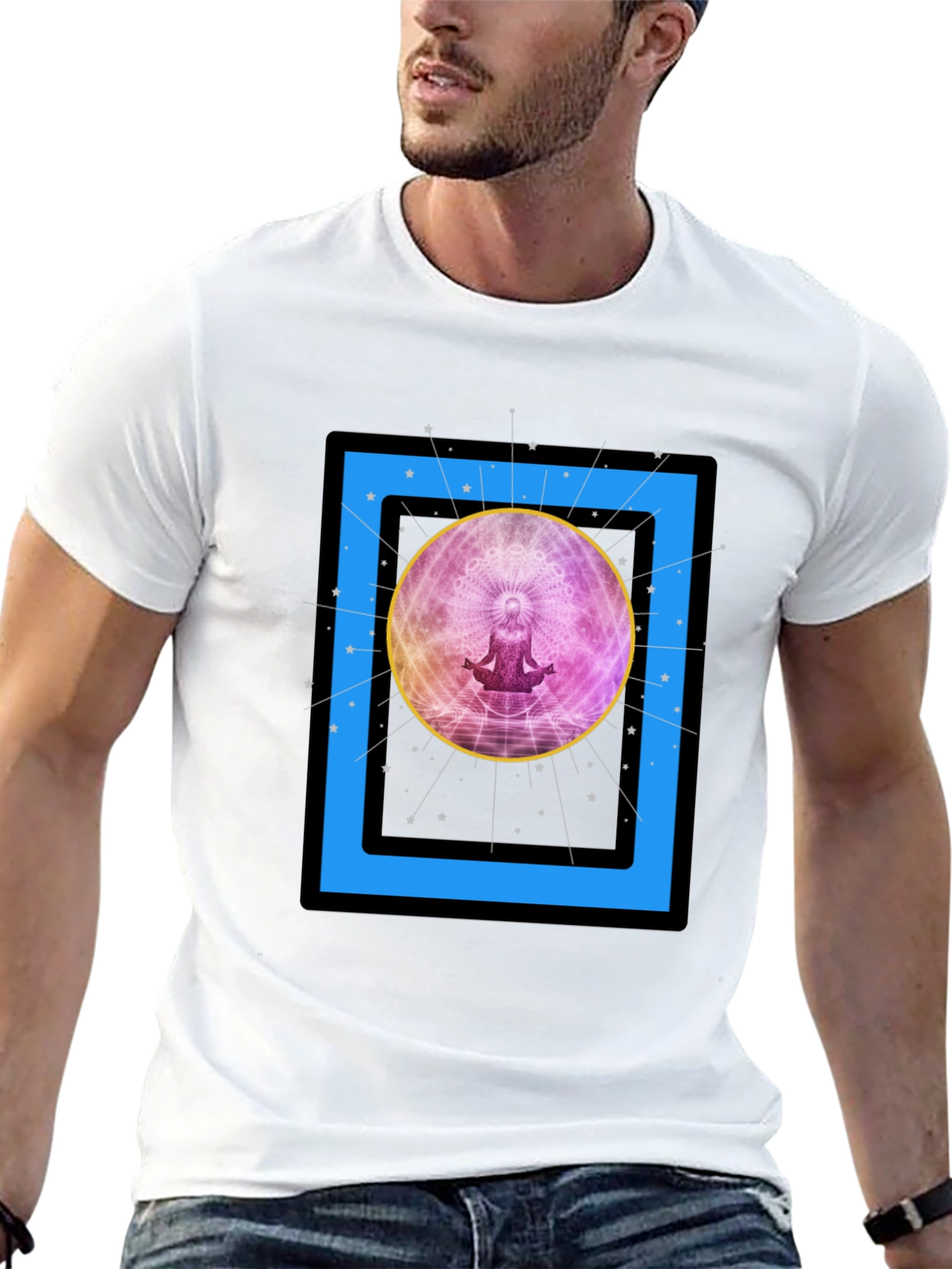 Zen Meditation Graphic T-Shirt - Cosmic Vibes