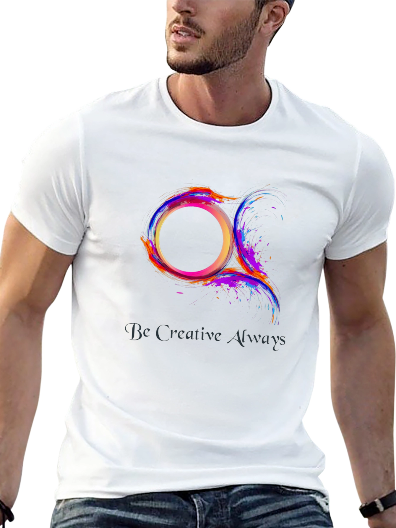 Abstract Circle Graphic Tee - Be Creative Always
