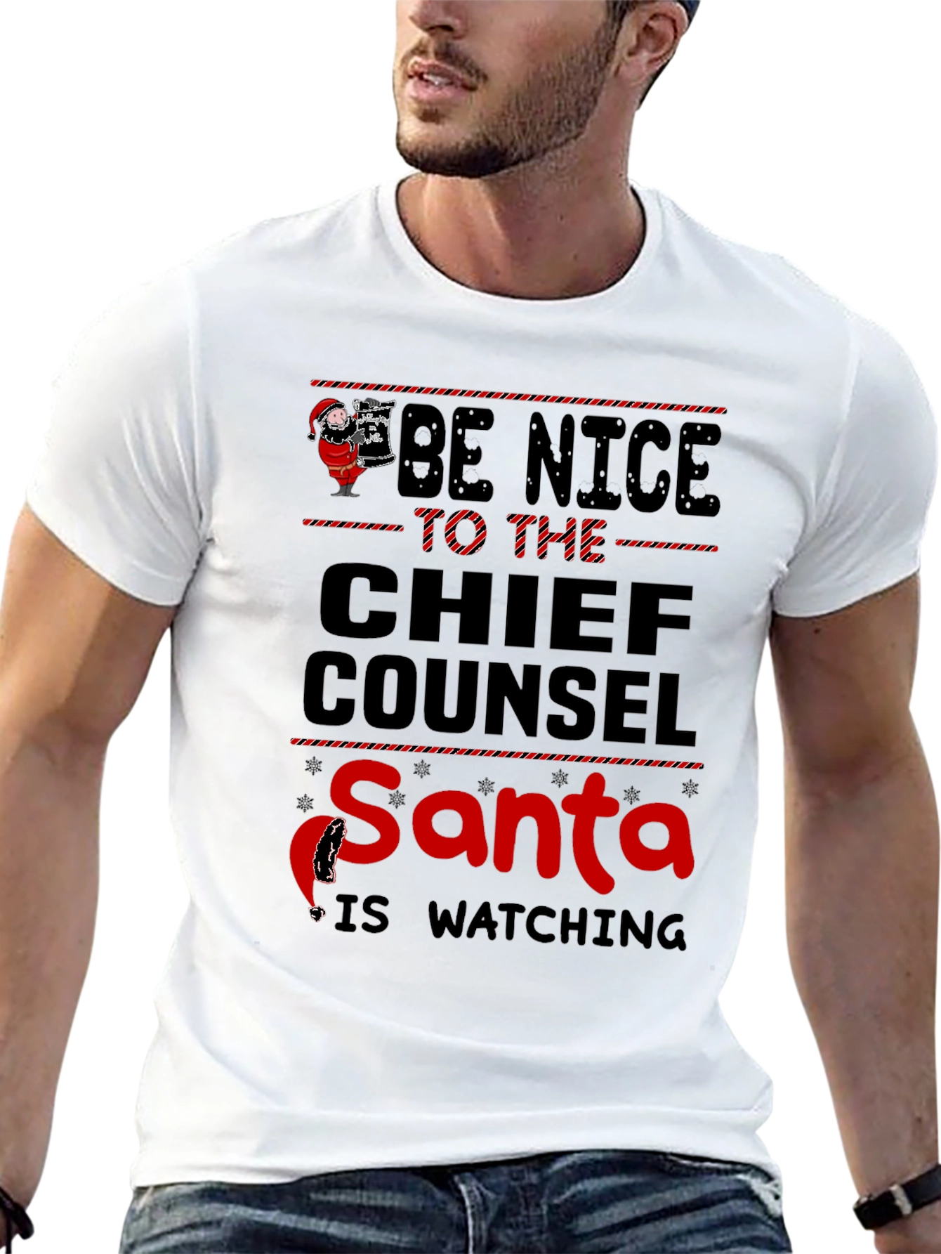 Chief Counsel Santa T-Shirt - Be Nice Christmas Tee