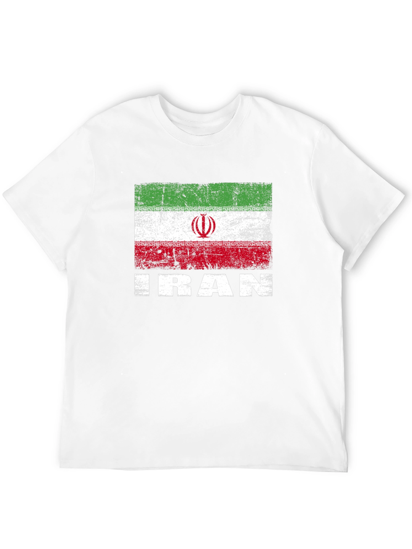 Distressed Iran Flag Graphic Tee - Black T-Shirt