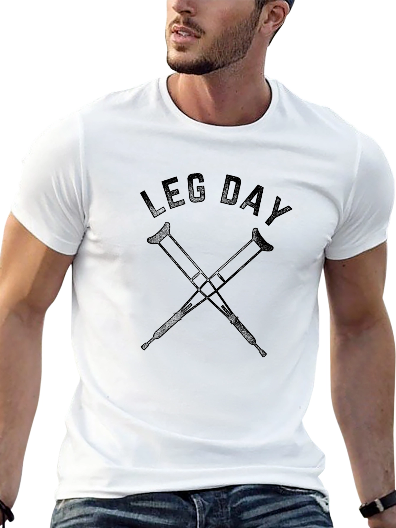 Leg Day Crutches Graphic T-Shirt
