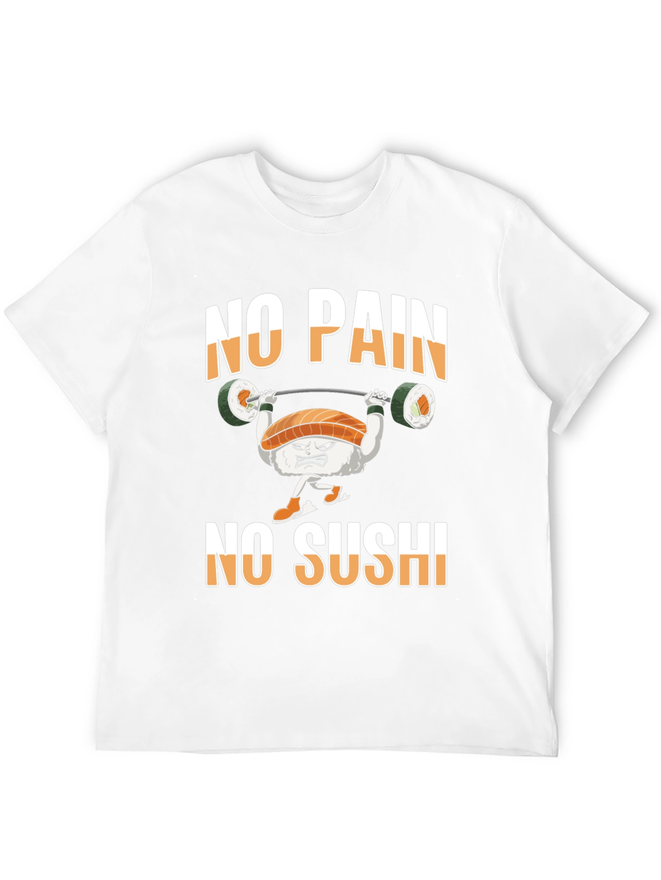 No Pain No Sushi Weightlifting Graphic T-Shirt