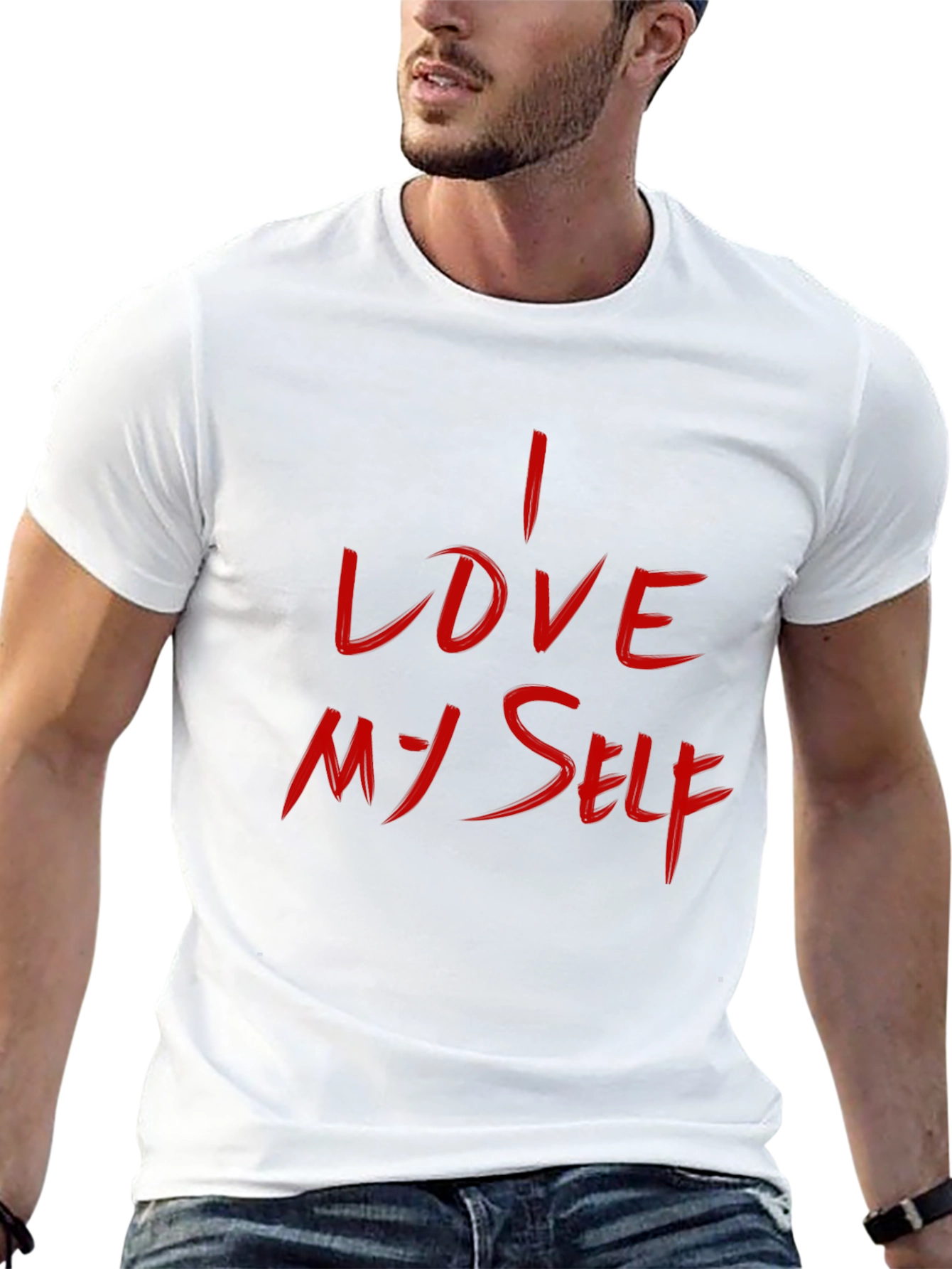 I LOVE MYSELF Black Tee - Mens Graphic T-Shirt