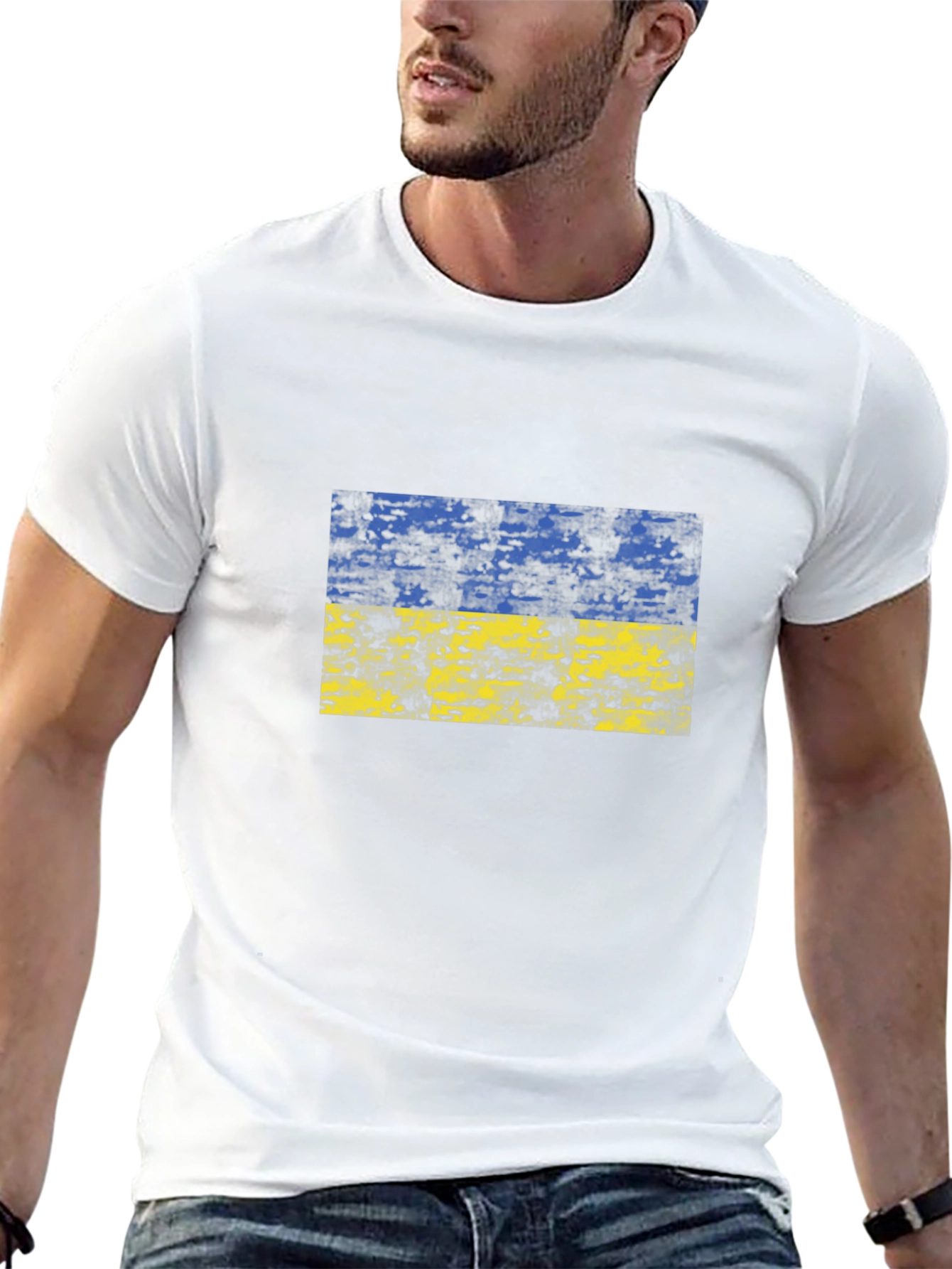 Ukraine Flag Black T-Shirt Support