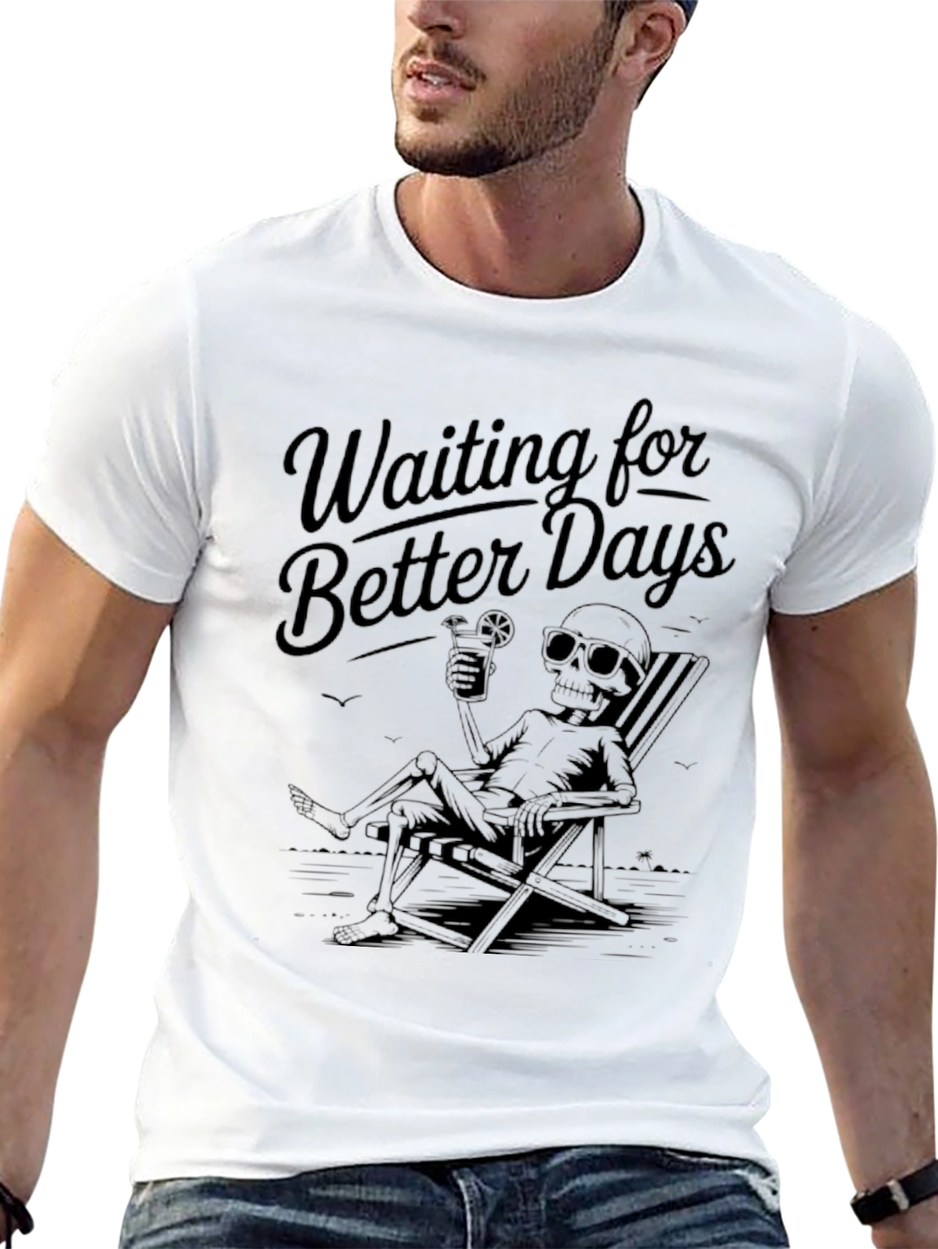 Waiting for Better Days Black Graphic T-Shirt