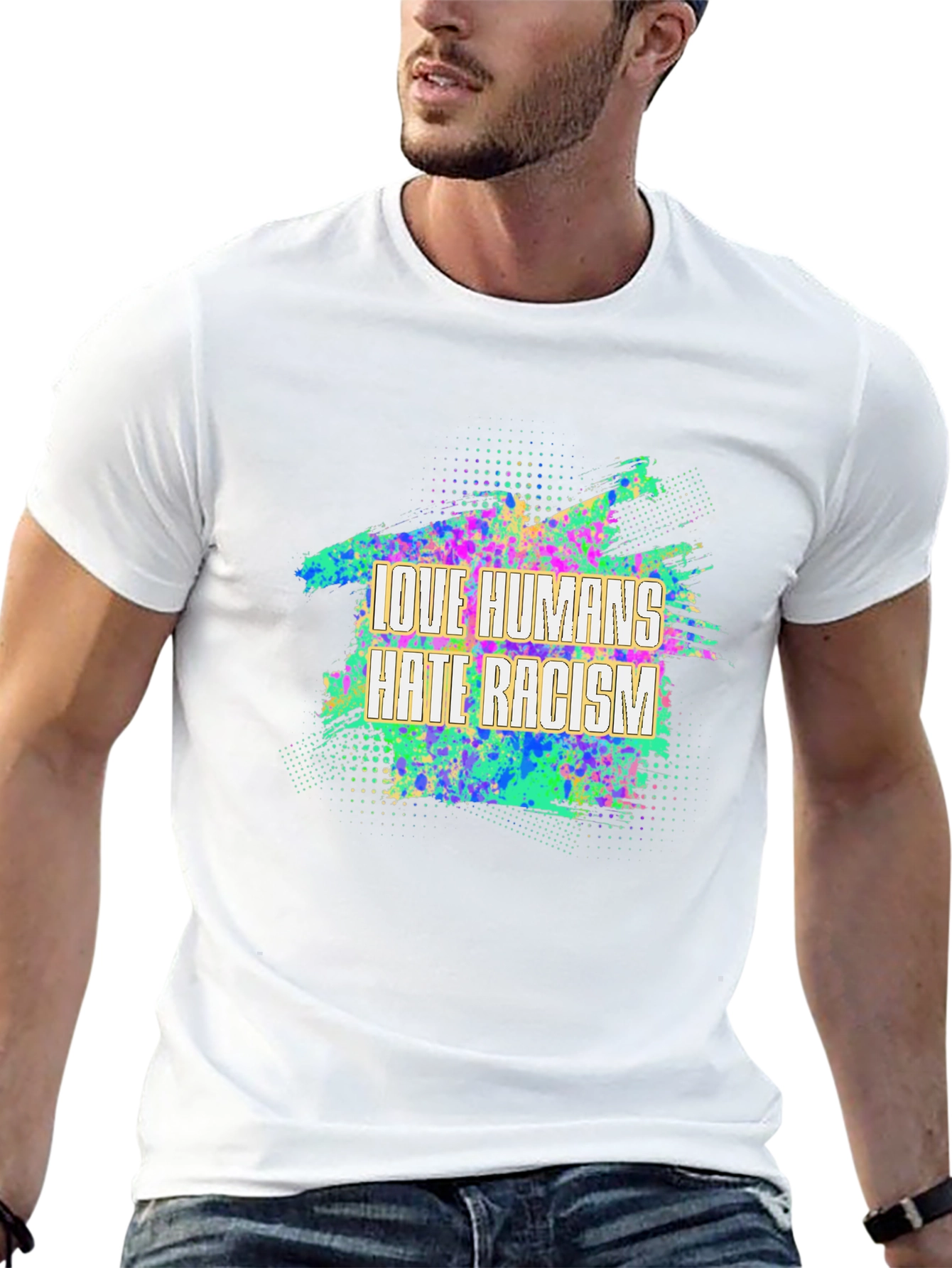 Love Humans Hate Racism Graphic T-Shirt