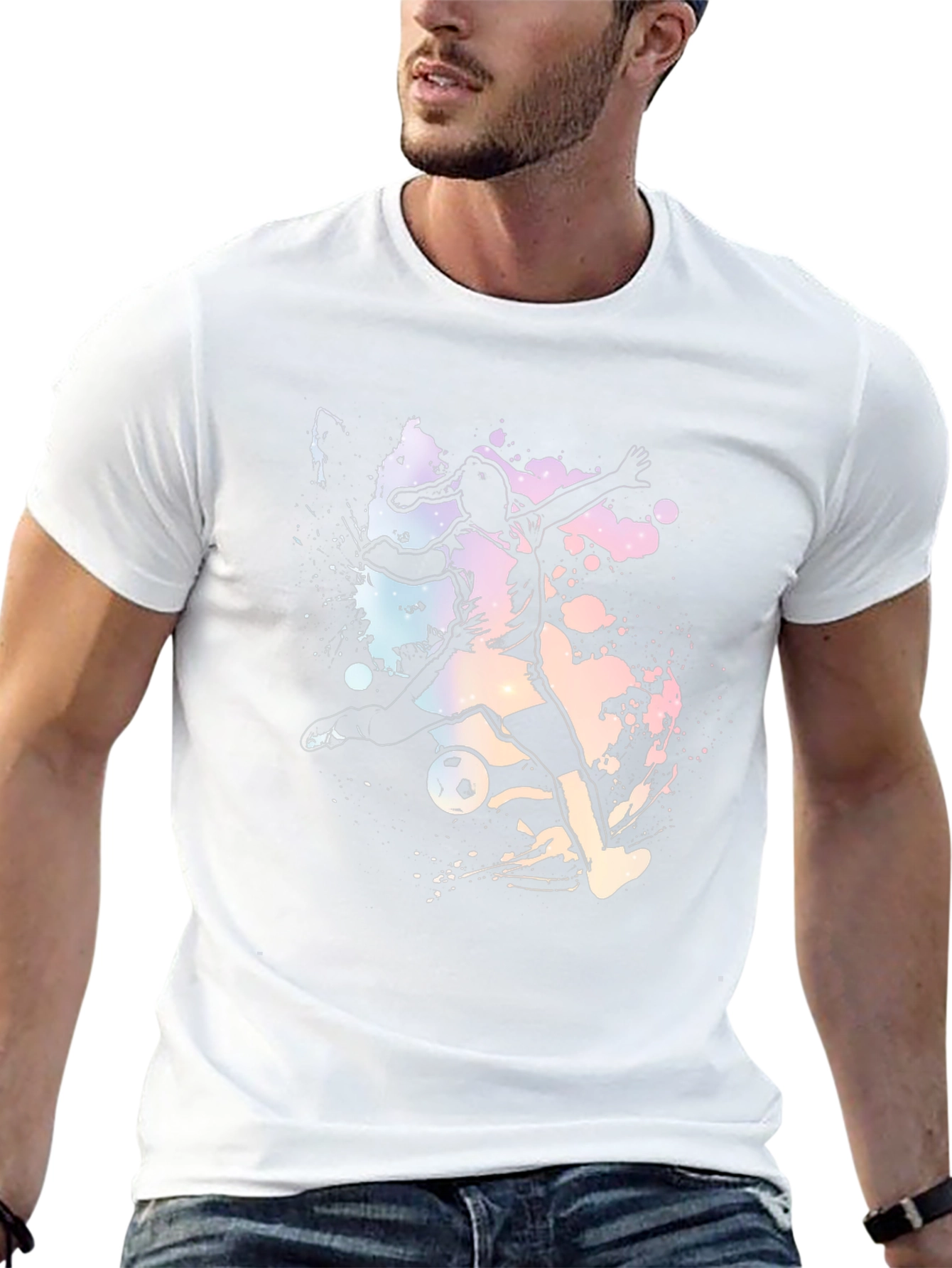 Soccer Player Graphic Print T-Shirt