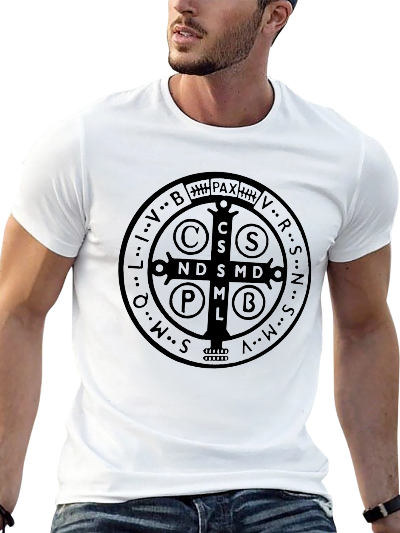 St. Benedict Medal Graphic Black T-Shirt