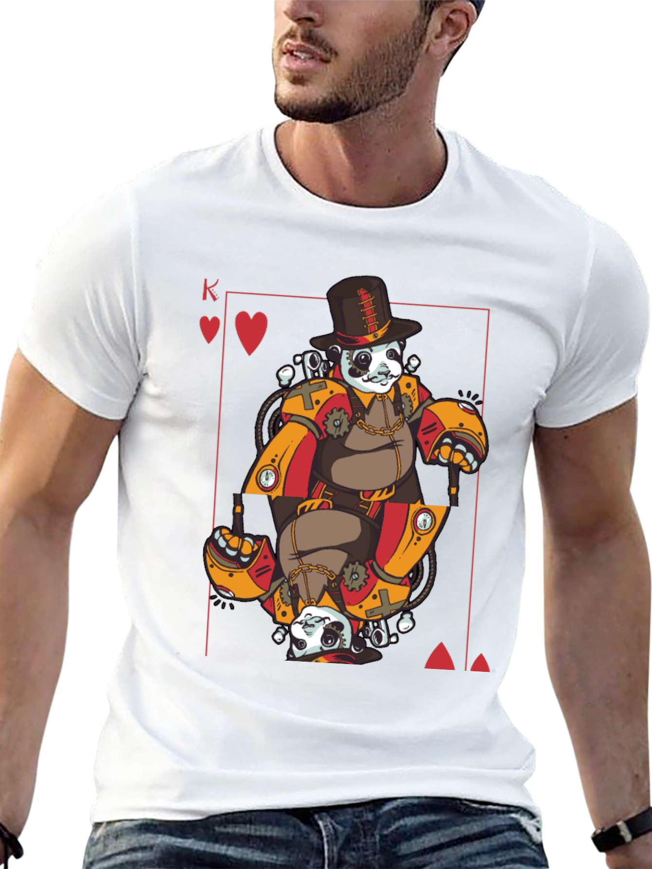 Steampunk Panda King T-Shirt - Unique Graphic Tee