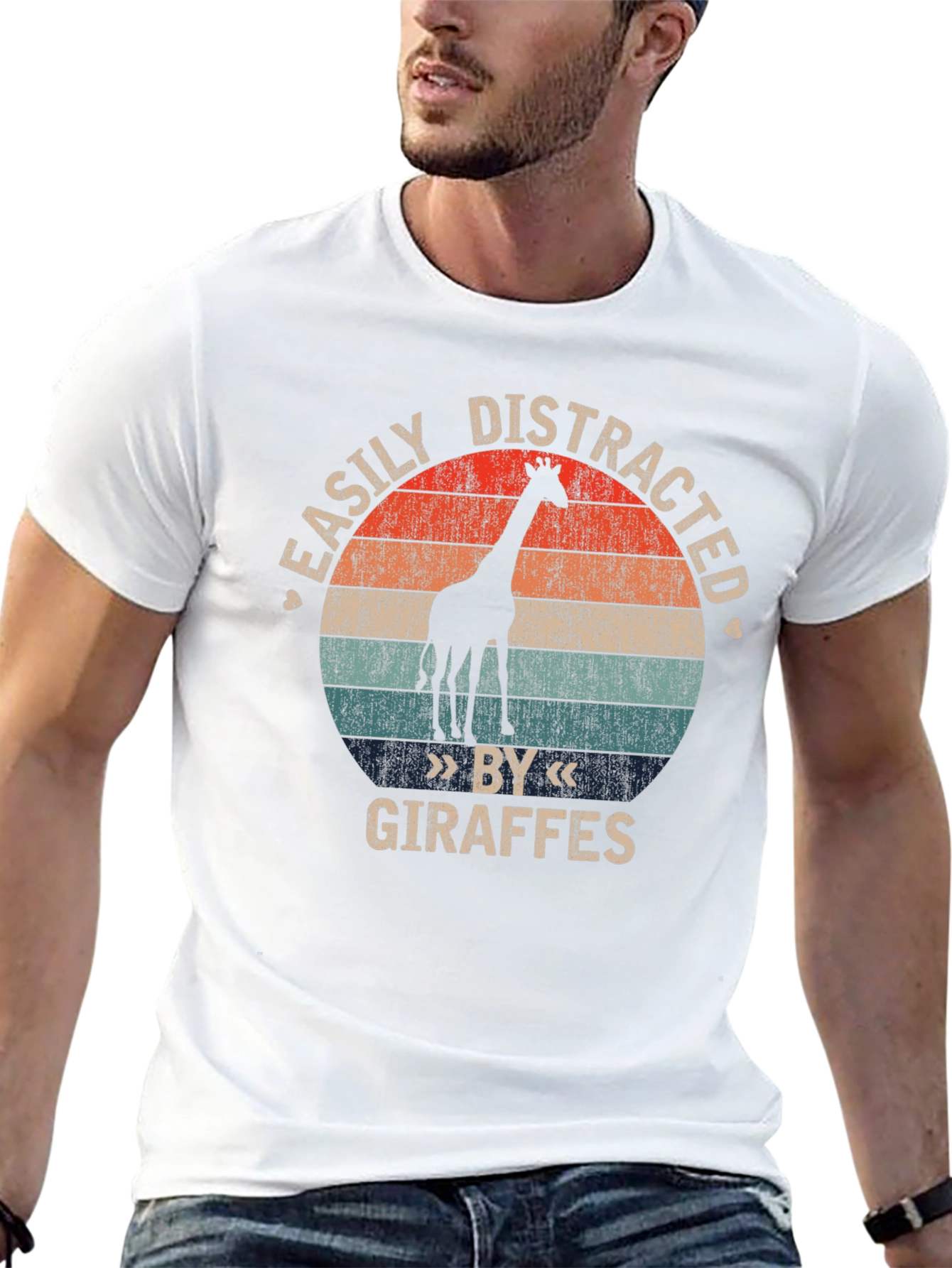 Easily Distracted By Giraffes Graphic T-Shirt