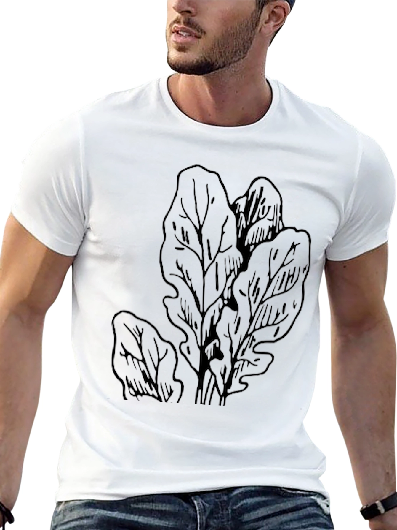 Mens Black Oak Leaf Graphic Tee