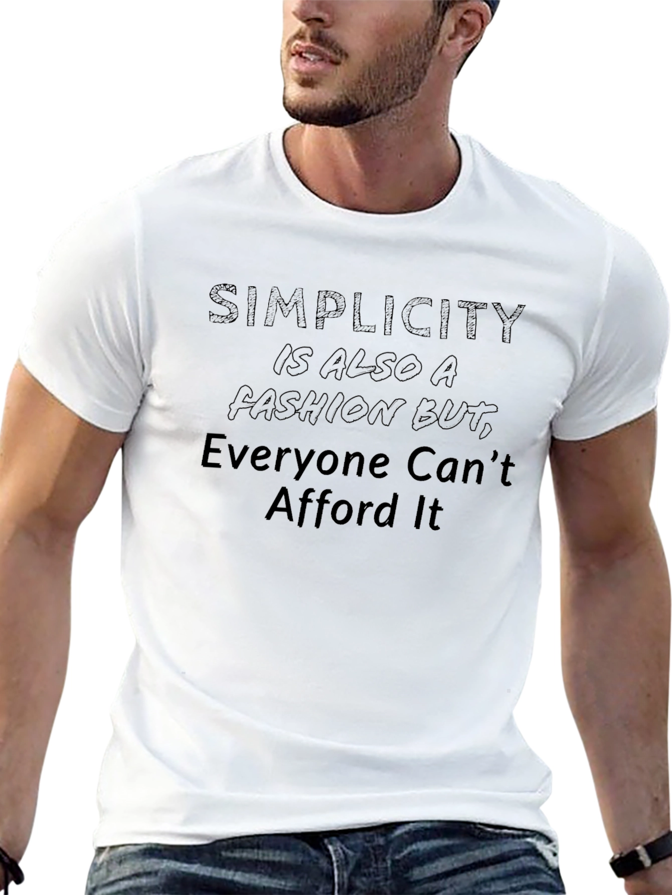 Simplicity Fashion Tee - Black Crew Neck
