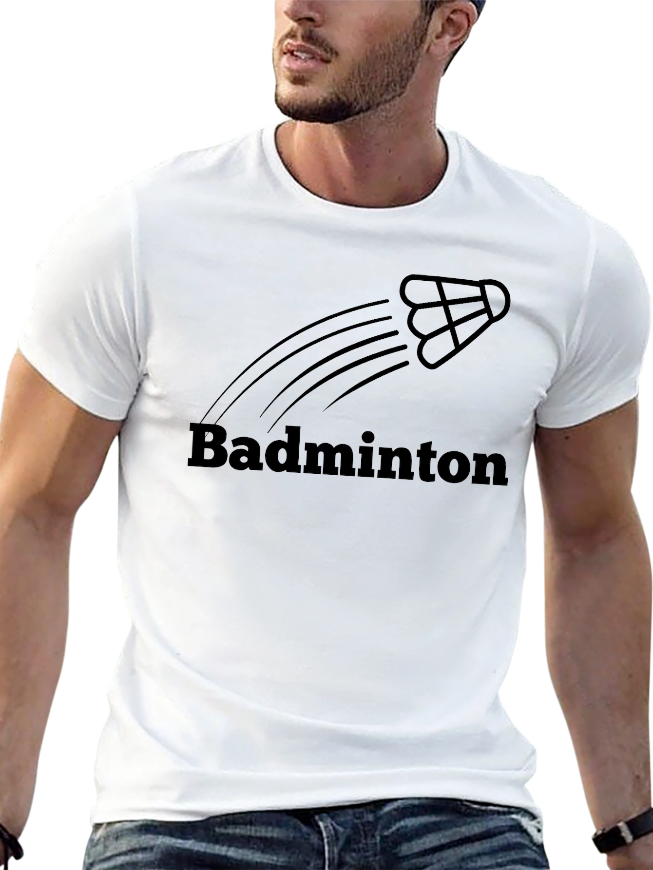 Badminton Shuttlecock Graphic Tee - Sporty Black T-Shirt